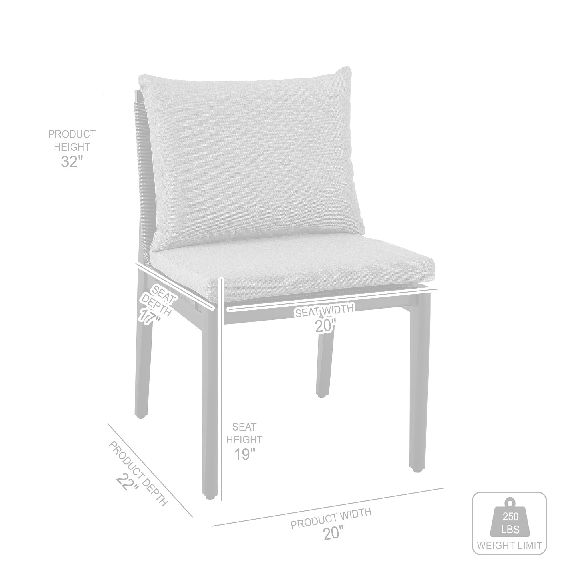 Cayman Outdoor Patio Dining Chairs in Aluminum with Gray Cushions - Set of 2 By Armen Living - Image 11