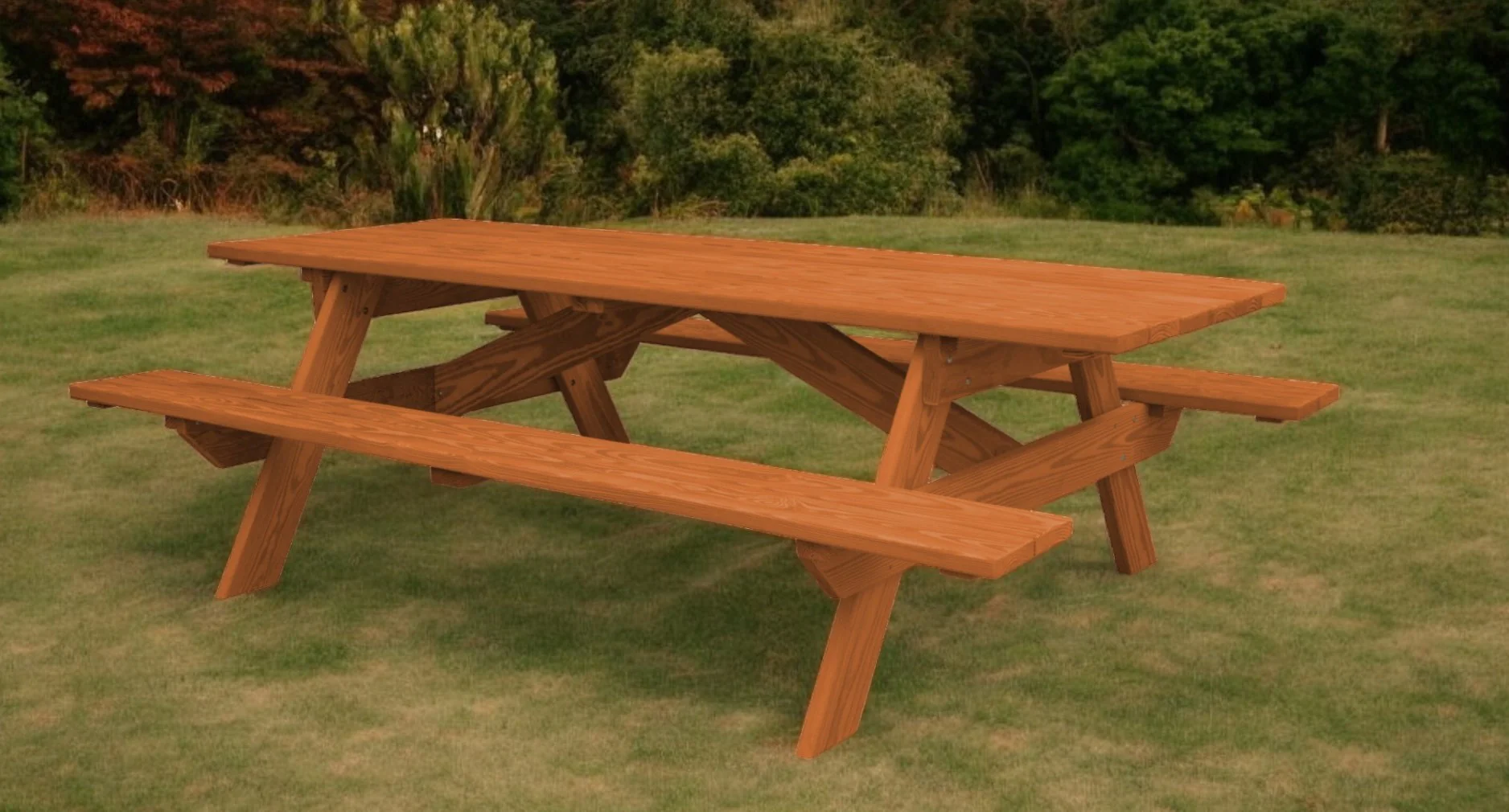 Cedar Chest Solid Wood Outdoor Picnic Table By Homeroots