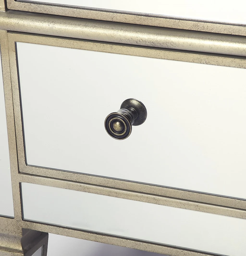 Celeste Mirrored Console Cabinet By Homeroots - Image 4