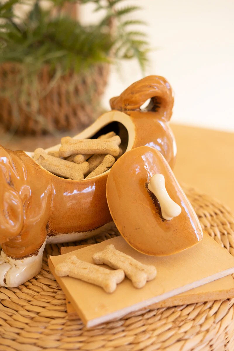 Ceramic Basset Hound Canister By Kalalou - Image 4
