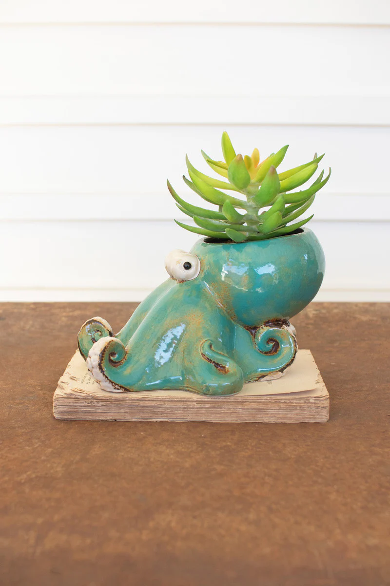 Ceramic Octopus Planter (Min 2) By Kalalou