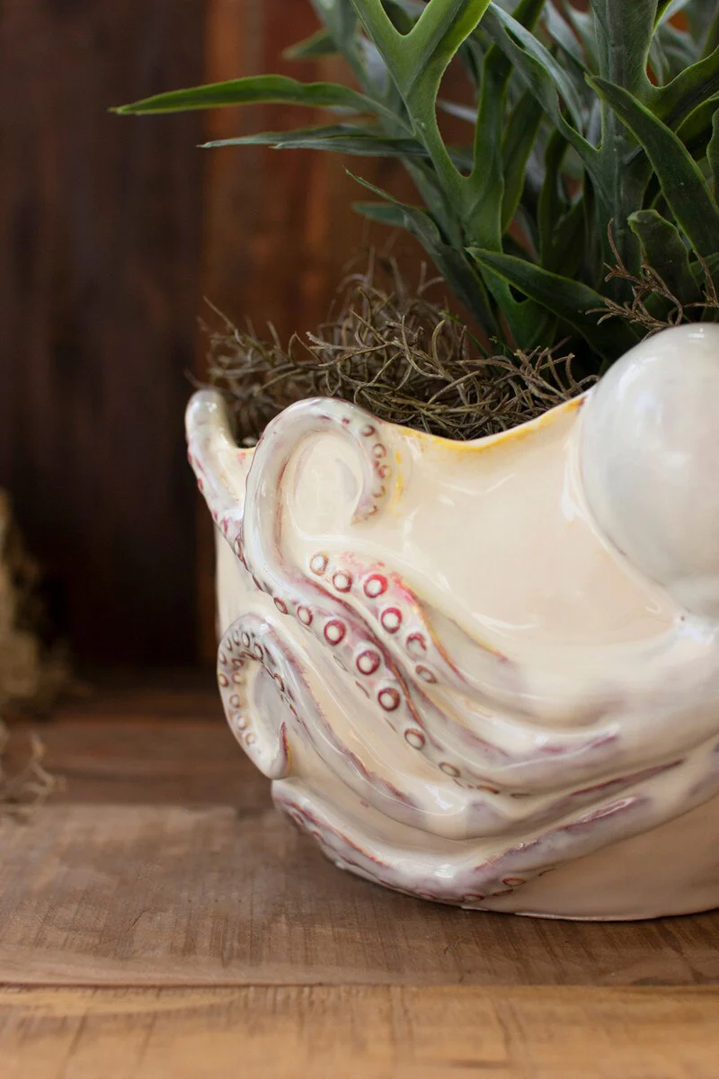Ceramic Octopus Vase By Kalalou - Image 2