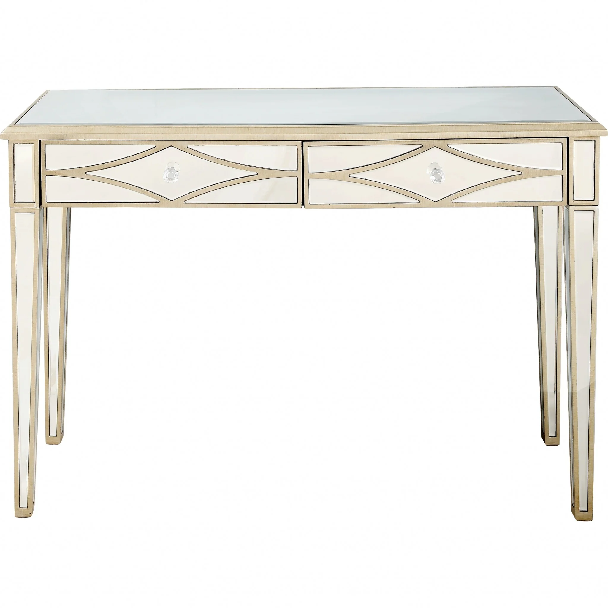 Champagne Finish Console Mirror Table By Homeroots