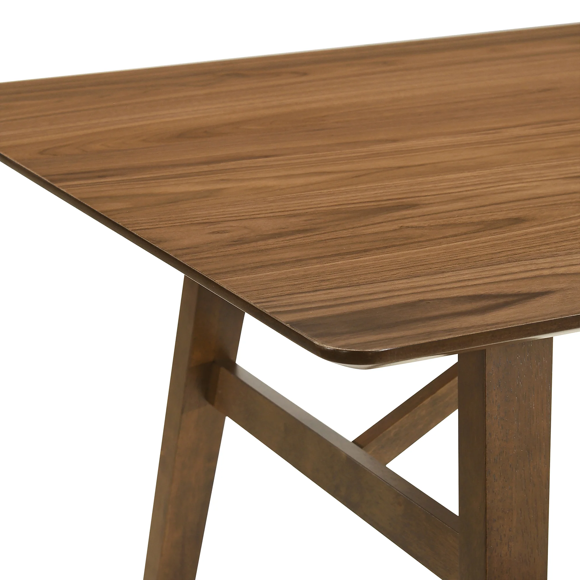 Channell 5 Piece Walnut Wood Dining Table Set with Blue Fabric By Armen Living - Image 8