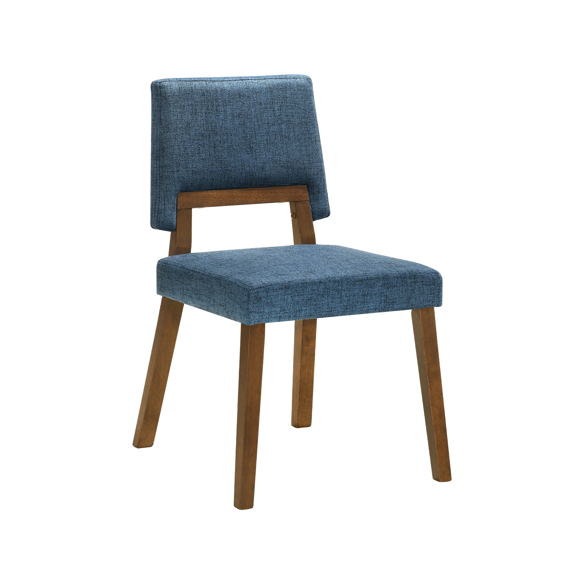 Channell Wood Dining Chair in Walnut Finish with Orange Fabric - Set of 2 By Armen Living - Image 13