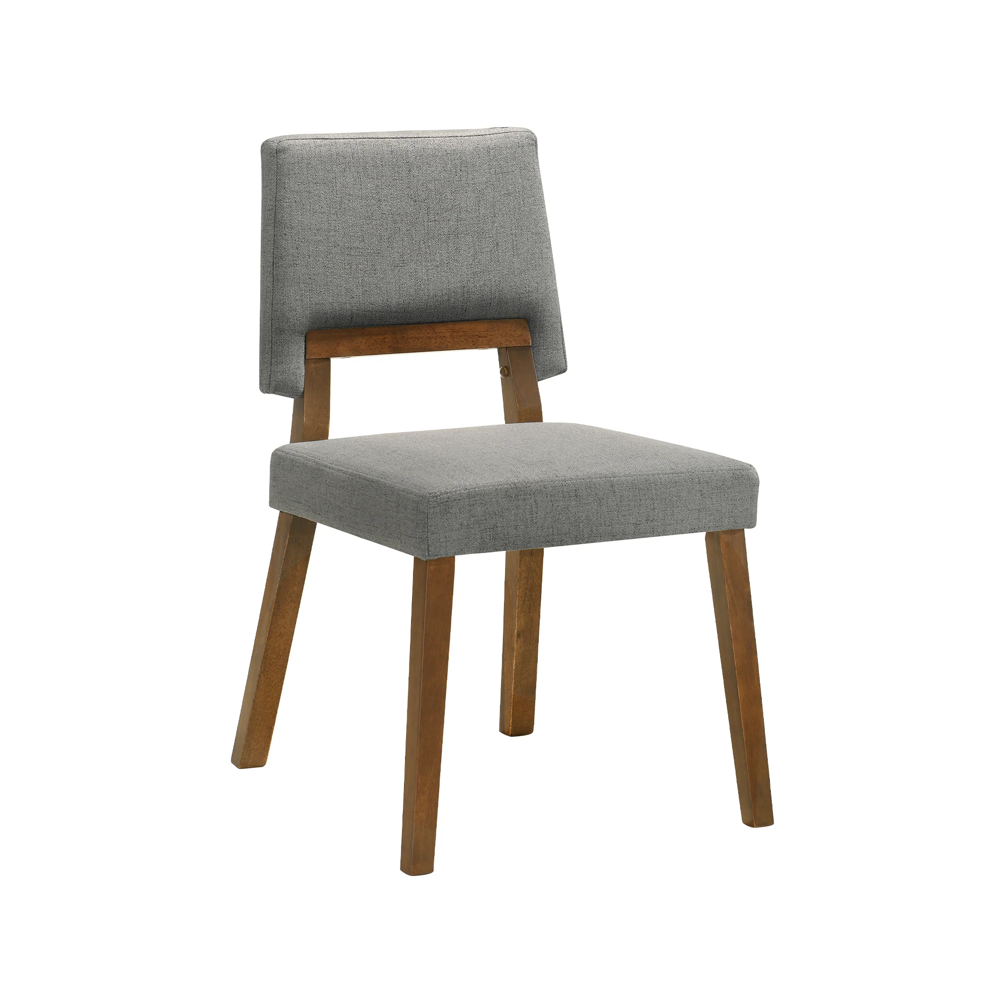 Channell Wood Dining Chair in Walnut Finish with Orange Fabric - Set of 2 By Armen Living - Image 22