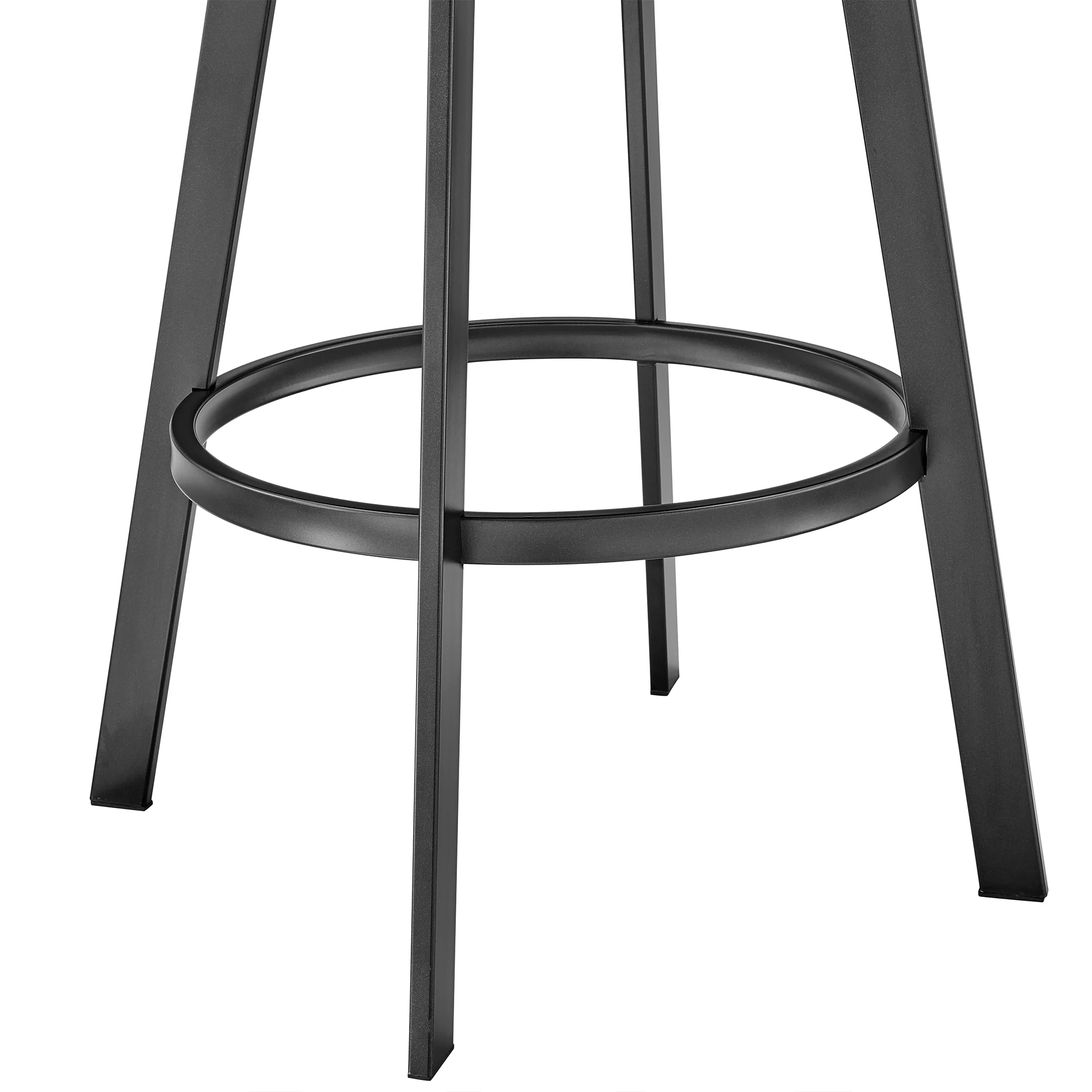 Chelsea 30" Bar Height Swivel Bar Stool in Black Finish and Black Faux Leather By Armen Living - Image 8