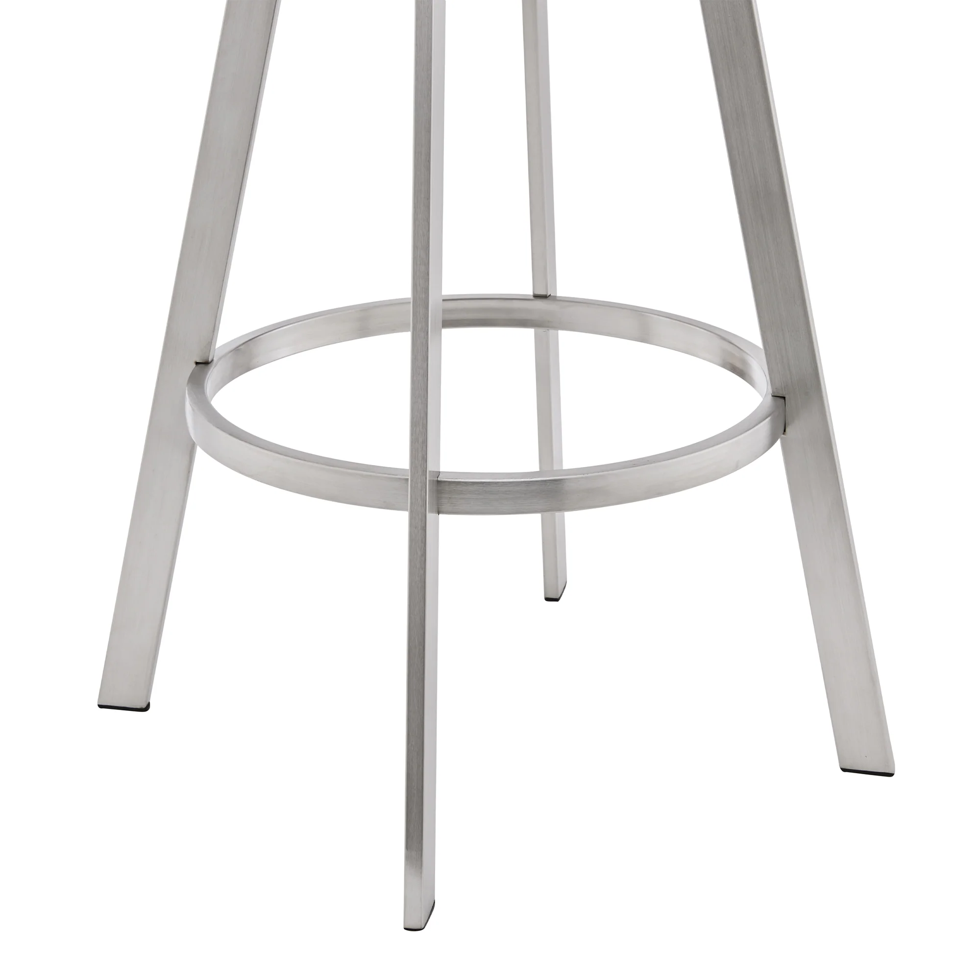 Chelsea 30" Black Faux Leather and Brushed Stainless Steel Swivel Bar Stool By Armen Living - Image 7