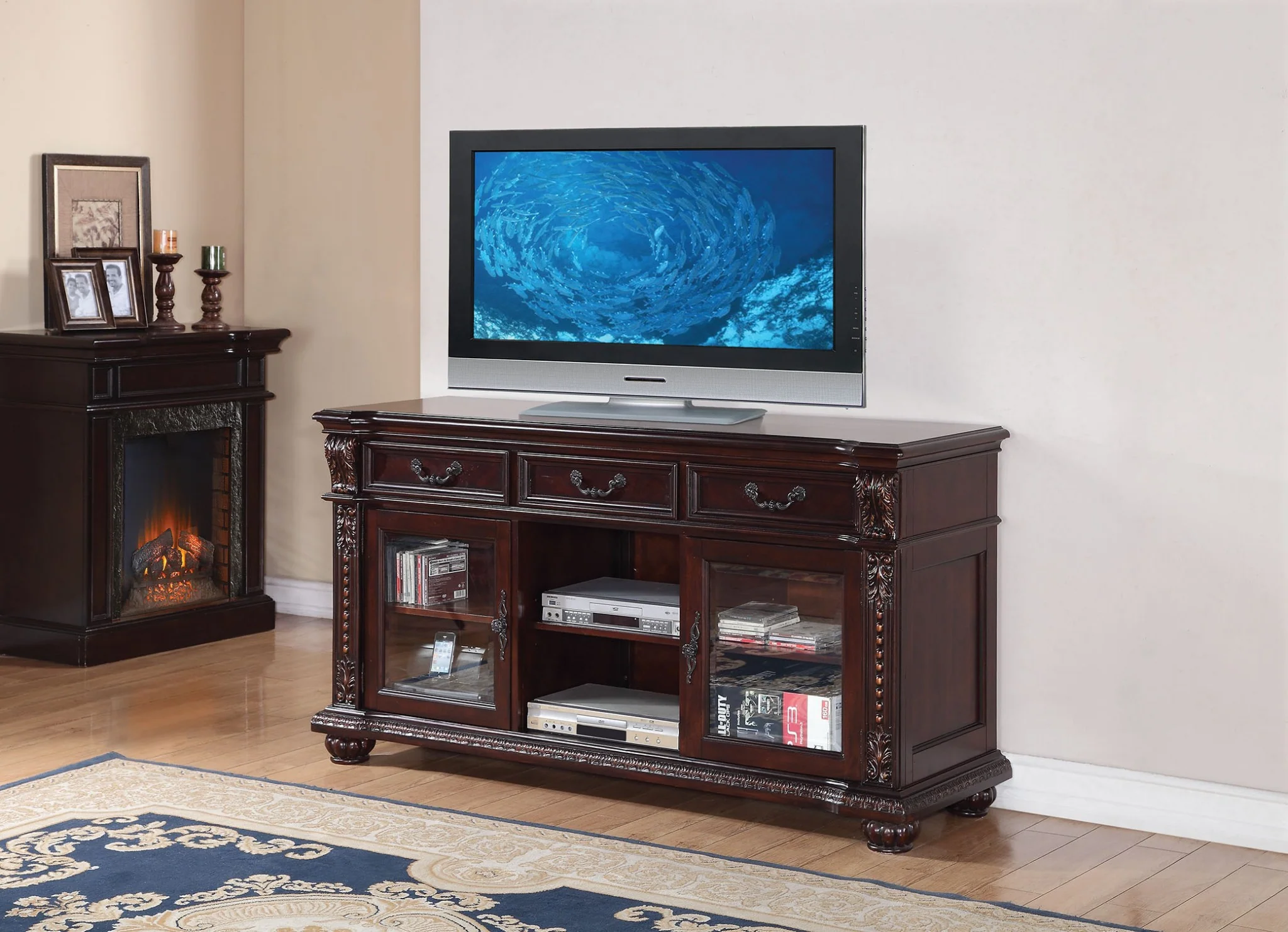Cherry Poplar Wood Tv Stand By Homeroots