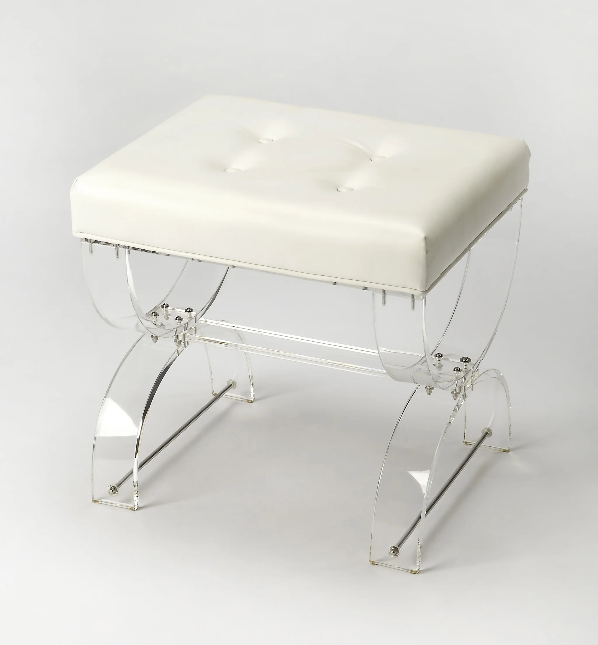Chic Acrylic Tufted Vanity Stool By Homeroots