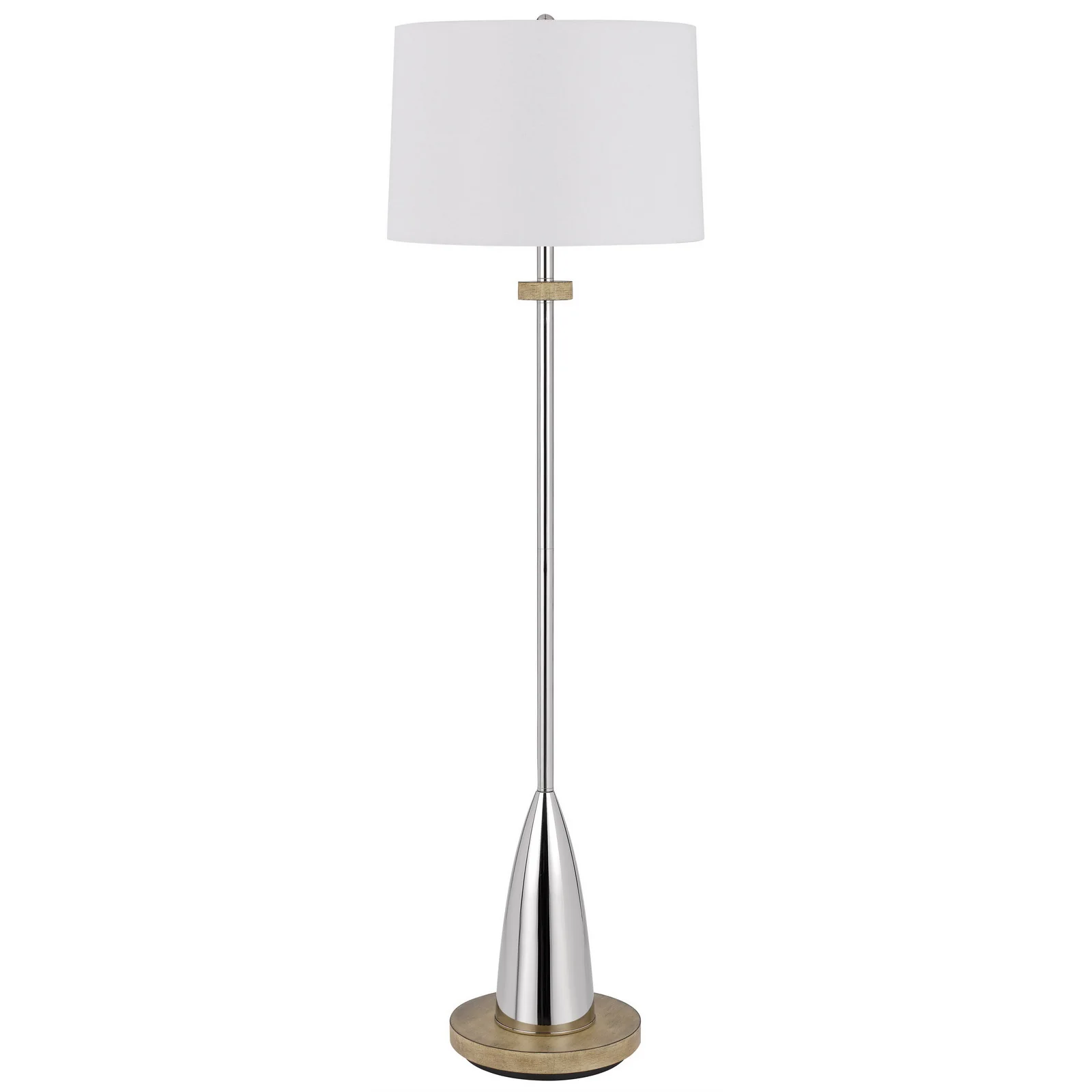 Chrome Traditional Shaped Floor Lamp With White Square Shade By Homeroots