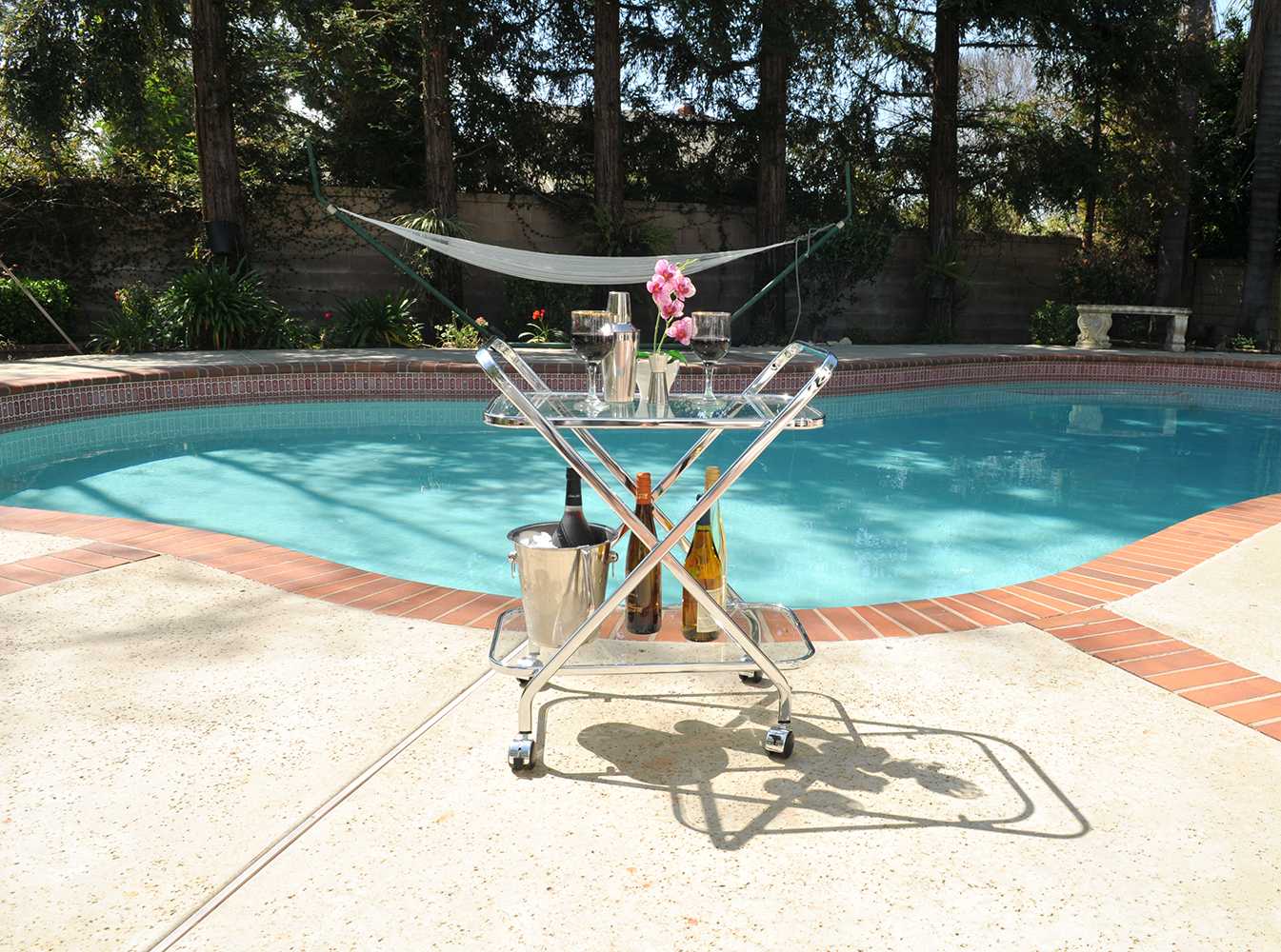 Chrome XShape Bar Cart By Homeroots