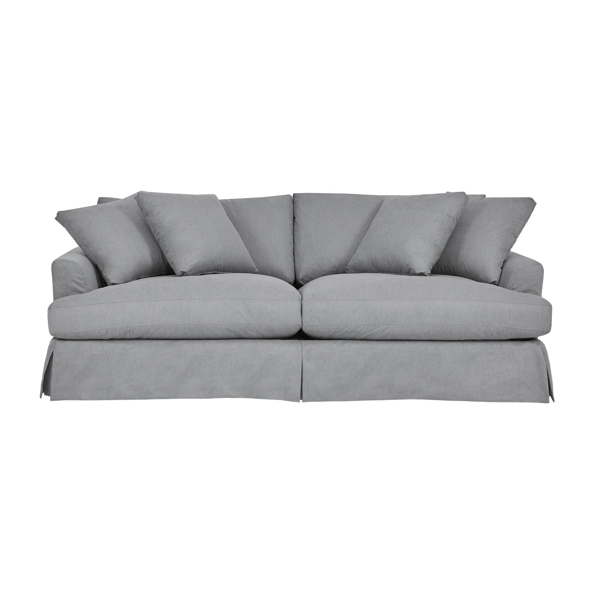 Ciara 93" Upholstered Sofa in Slate Gray By Armen Living - Image 2