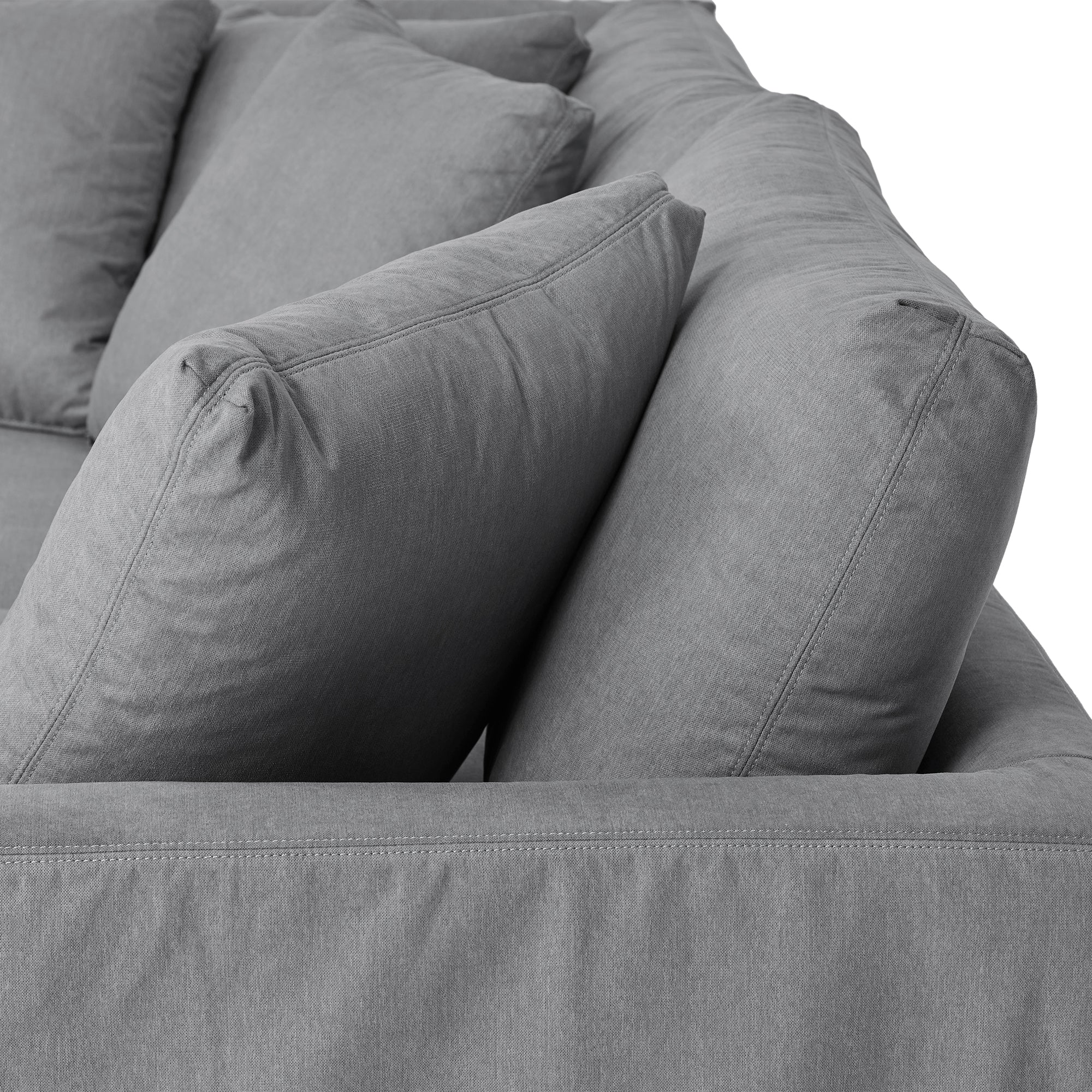 Ciara Upholstered 3 Piece Sectional Sofa in Slate Gray By Armen Living - Image 6