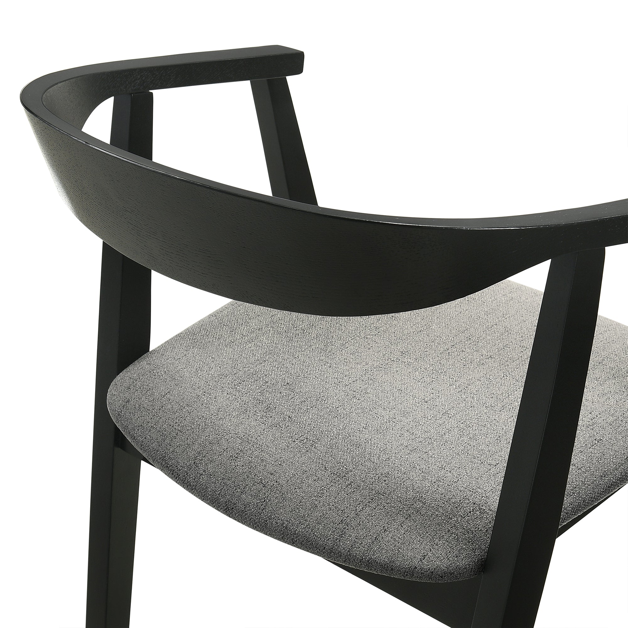 Cirque Santana 5 Piece Black Wood Dining Table Set with Charcoal Fabric By Armen Living - Image 10