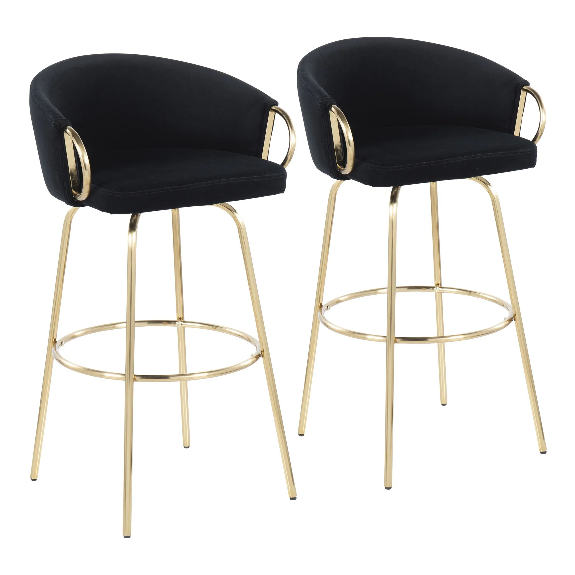 Claire 30" Fixed Height Barstool - Set of 2 Black By LumiSource