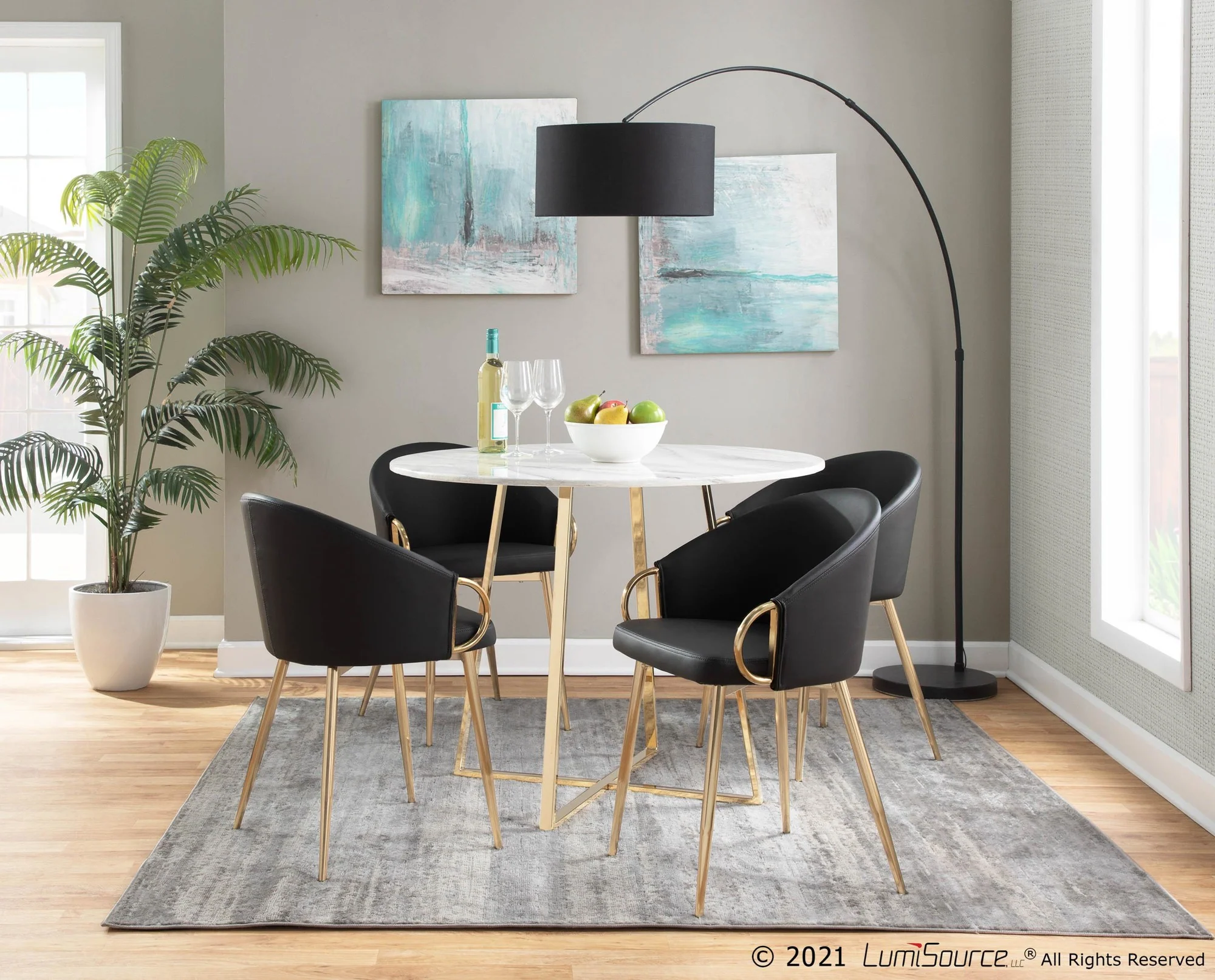 Claire Chair - Set of 2 Black By LumiSource - CH-CLAIREPU2 AUBK2