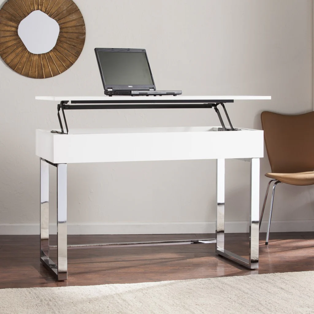 Classic White Adjustable Height Desk By Homeroots