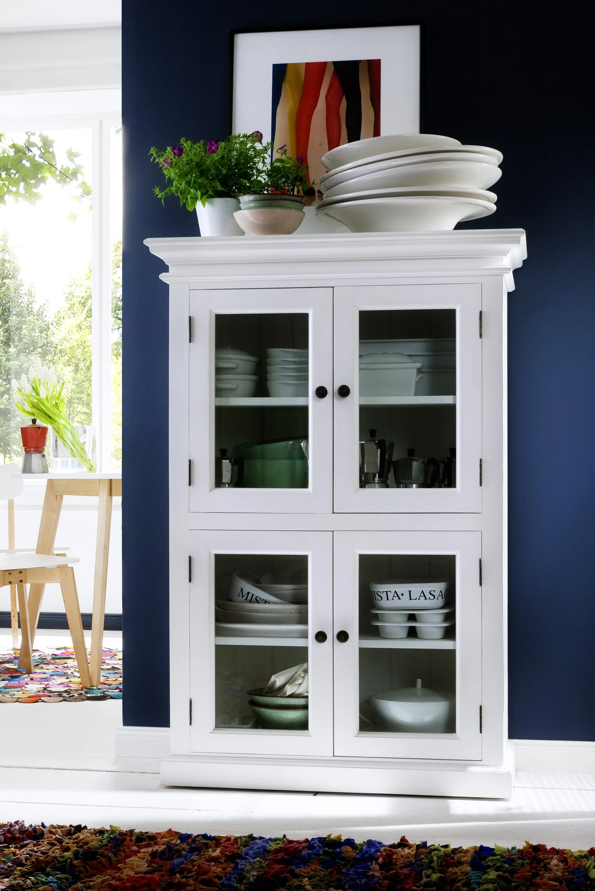 Classic White Two Level Storage Cabinet By Homeroots