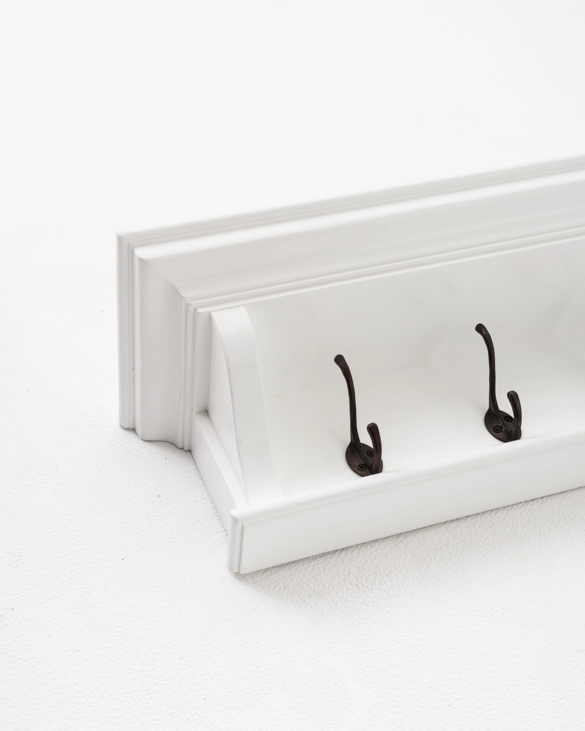 Classic White Wood Wide Six Hook Coat Rack By Homeroots - Image 6