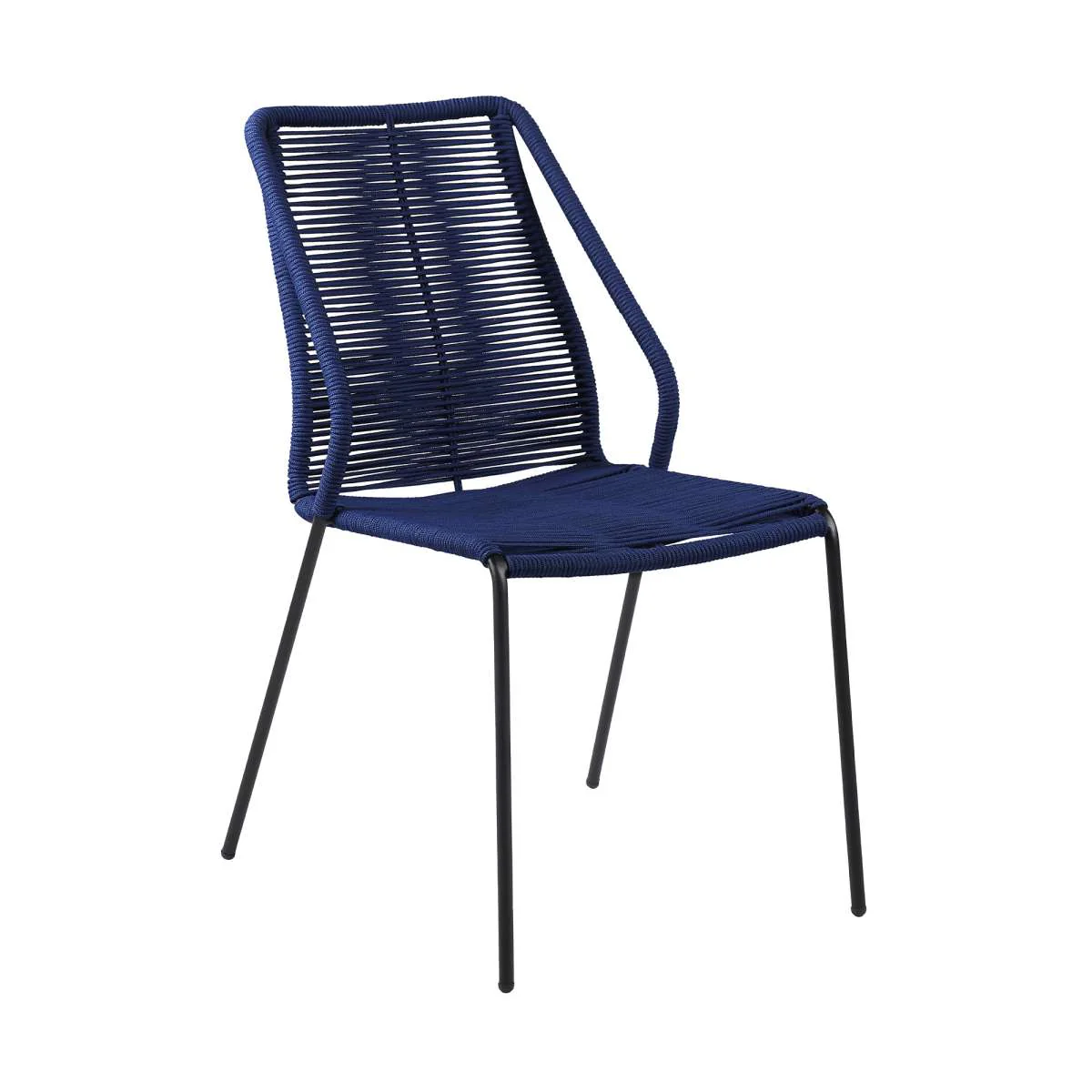 Clip Indoor Outdoor Stackable Steel Dining Chair with Black Rope - Set of 2 By Armen Living - Image 10