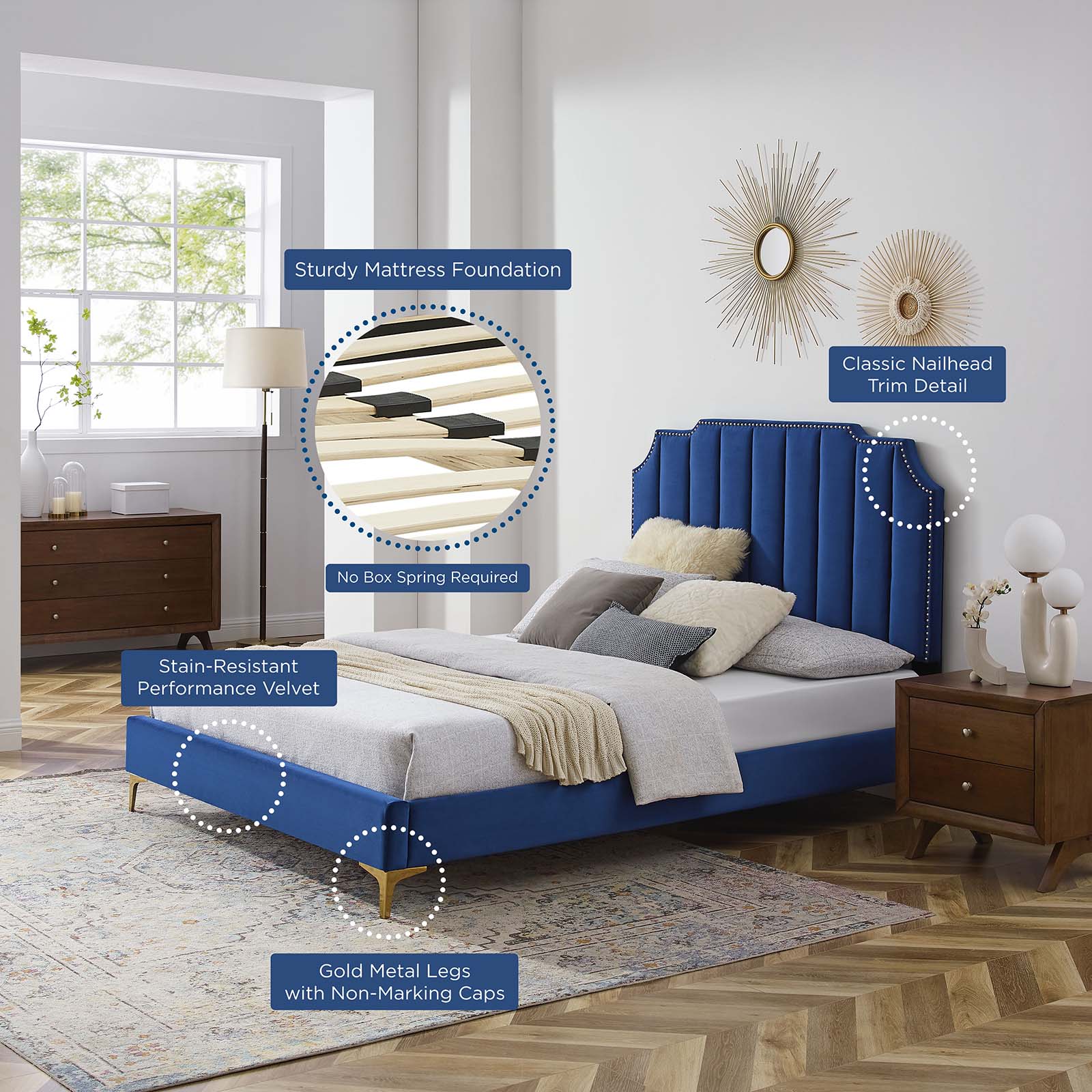 Colette Full Performance Velvet Platform Bed By Modway - MOD-6888 - Image 73