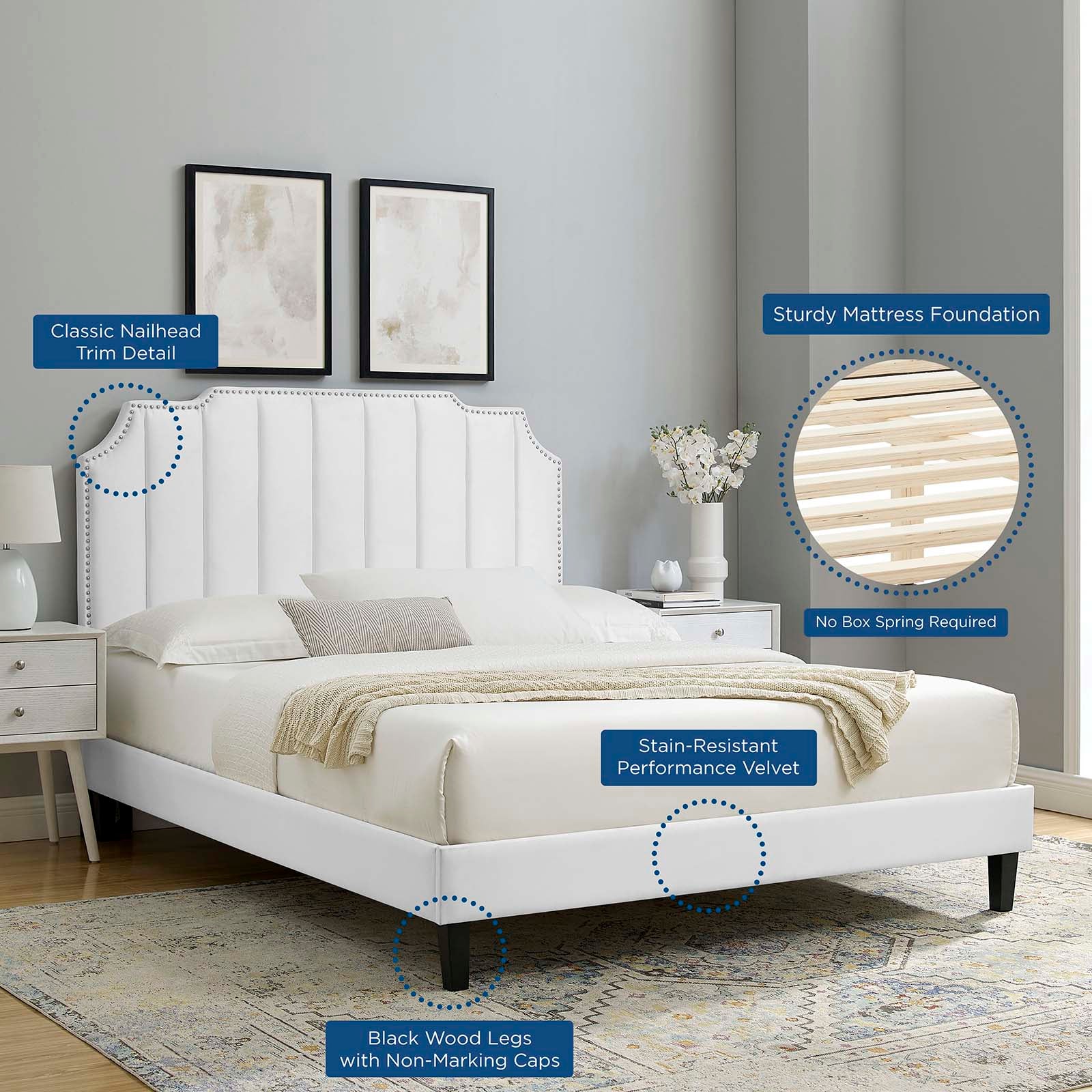 Colette Full Performance Velvet Platform Bed By Modway - MOD-6890 - Image 121