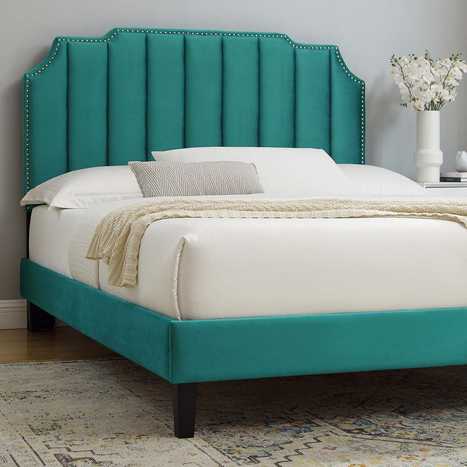 Colette Queen Performance Velvet Platform Bed By Modway - MOD-6585 - Image 104