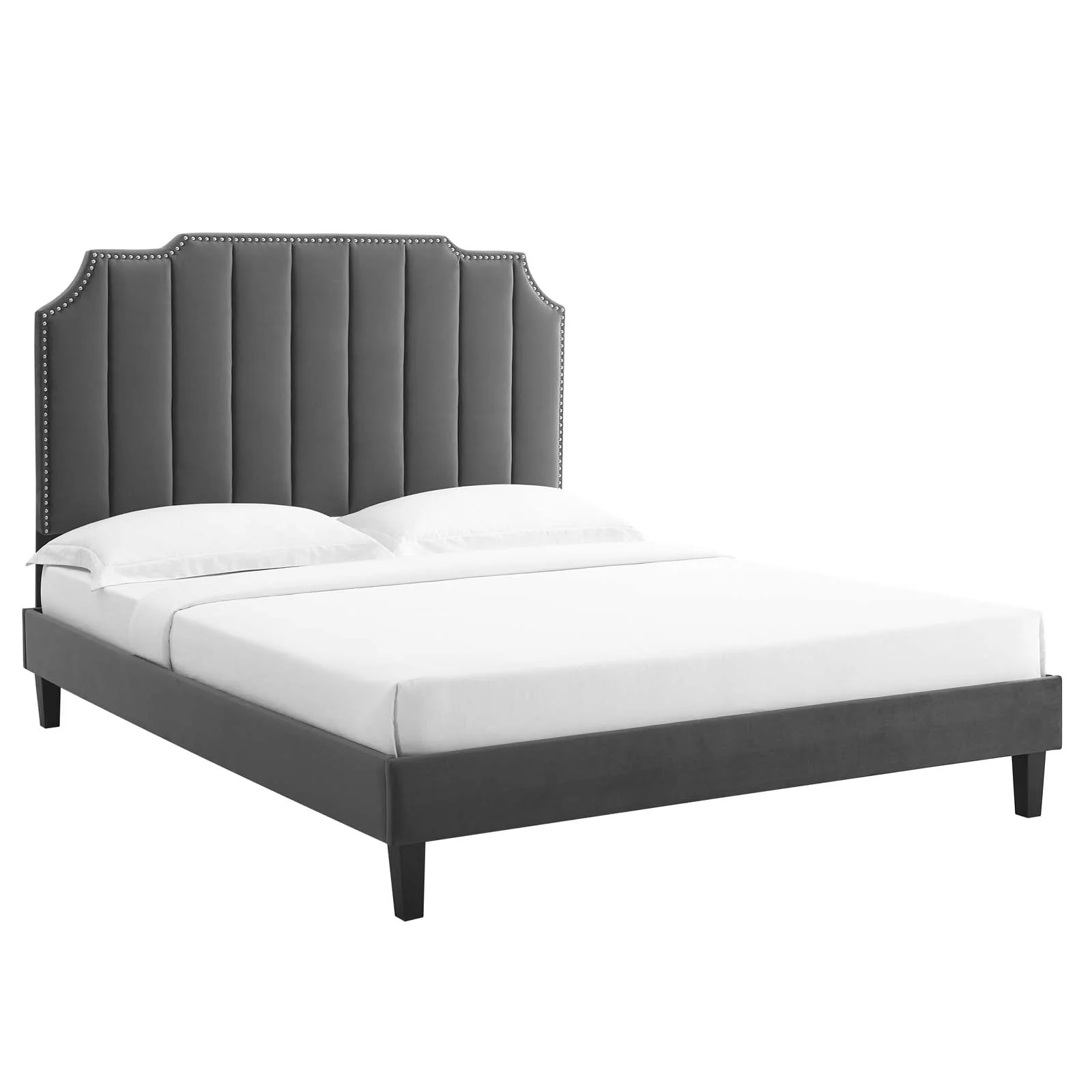 Colette Queen Performance Velvet Platform Bed By Modway - MOD-6585 - Image 2