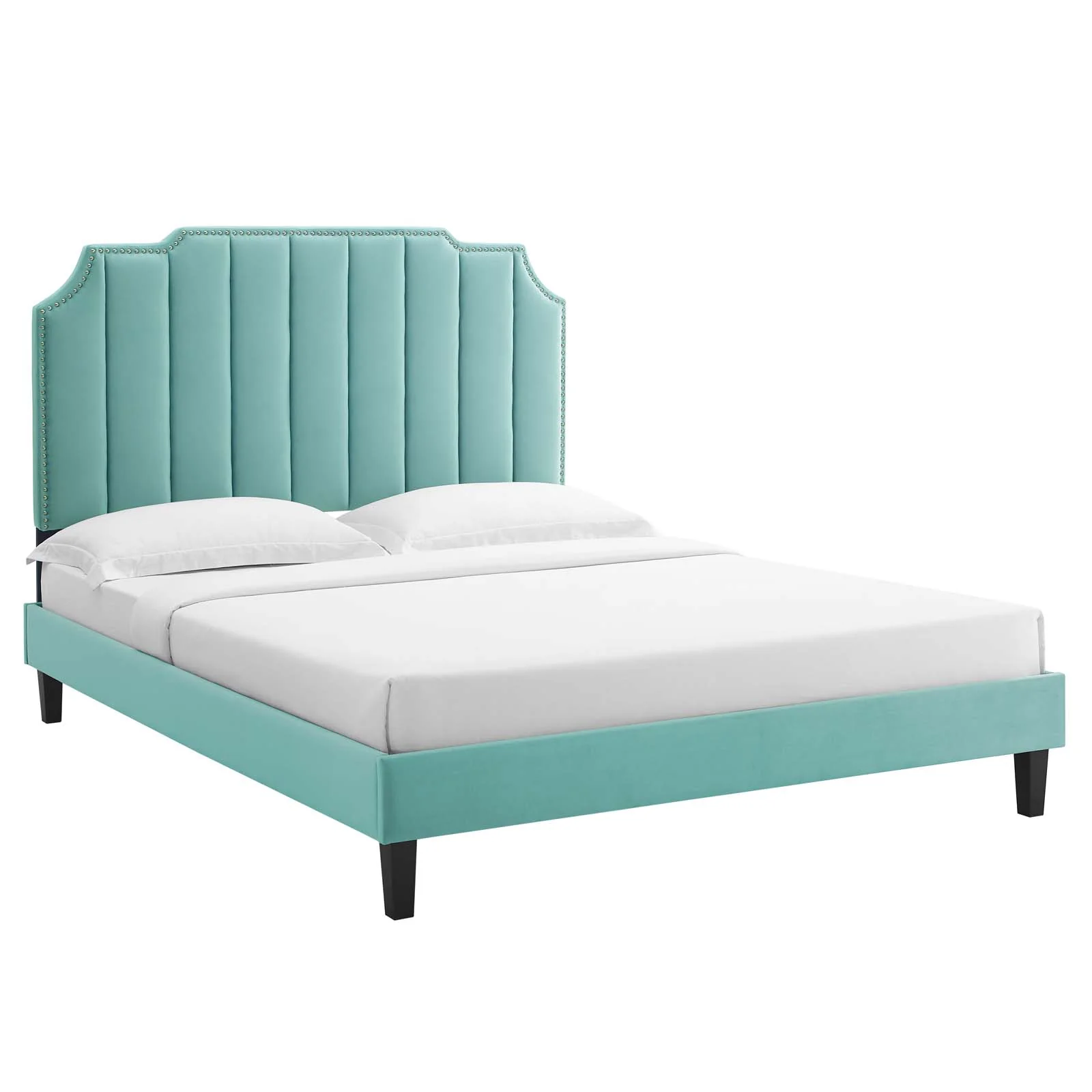 Colette Queen Performance Velvet Platform Bed By Modway - MOD-6585 - Image 49