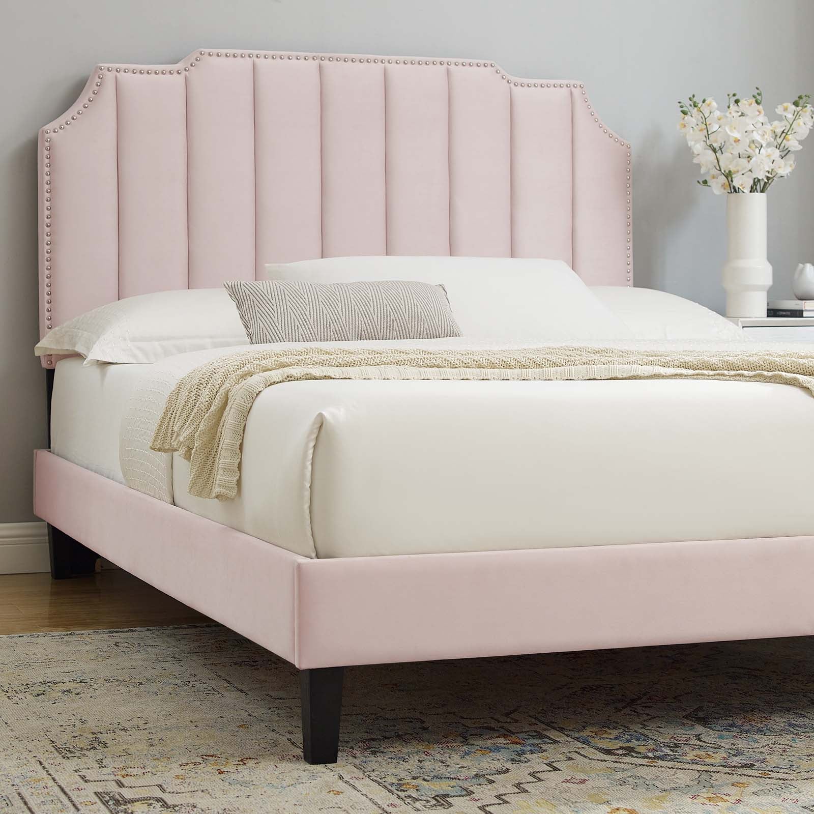 Colette Queen Performance Velvet Platform Bed By Modway - MOD-6585 - Image 88