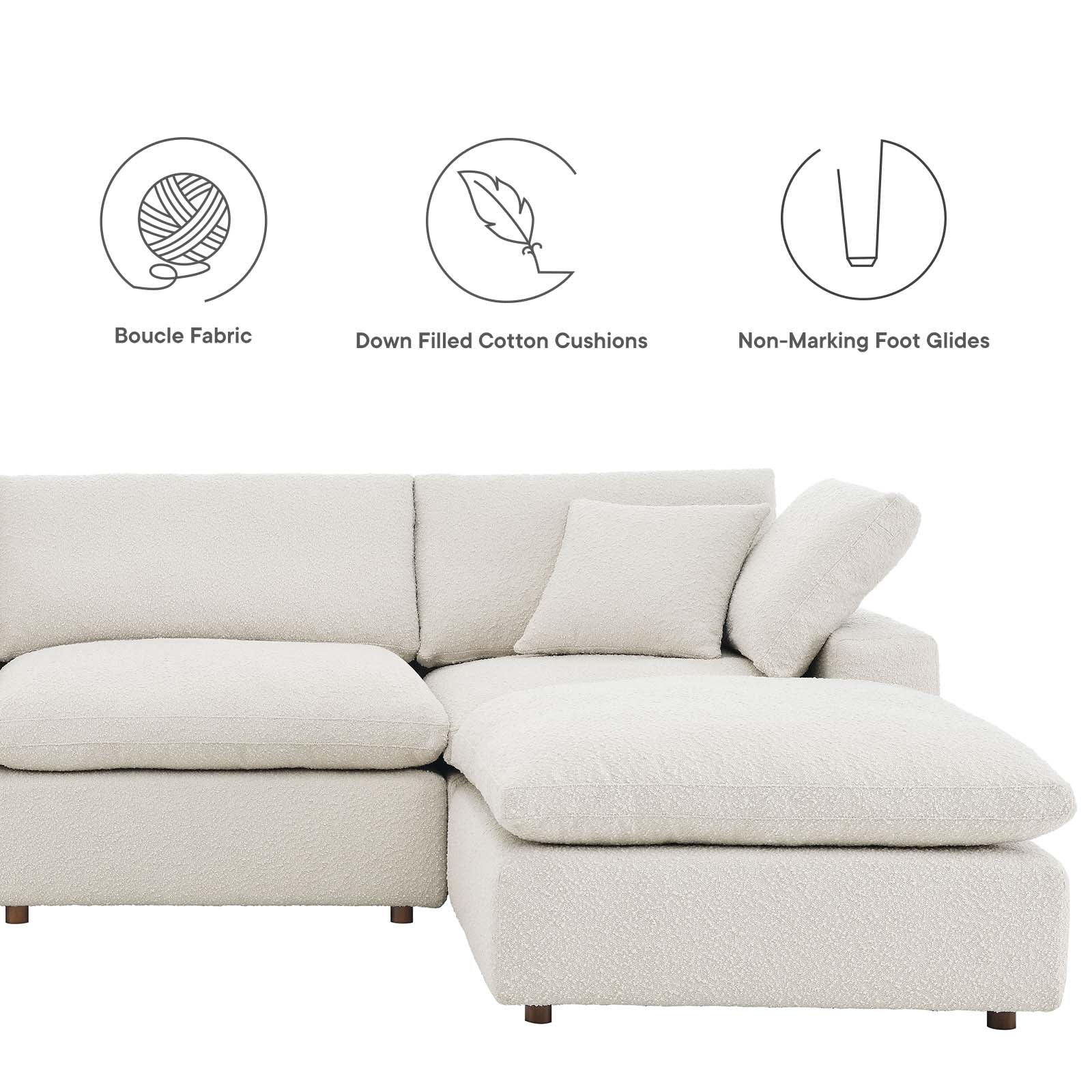 Commix Down Filled Overstuffed Boucle 7-Piece Sectional Sofa By Modway - EEI-6370 - Image 8