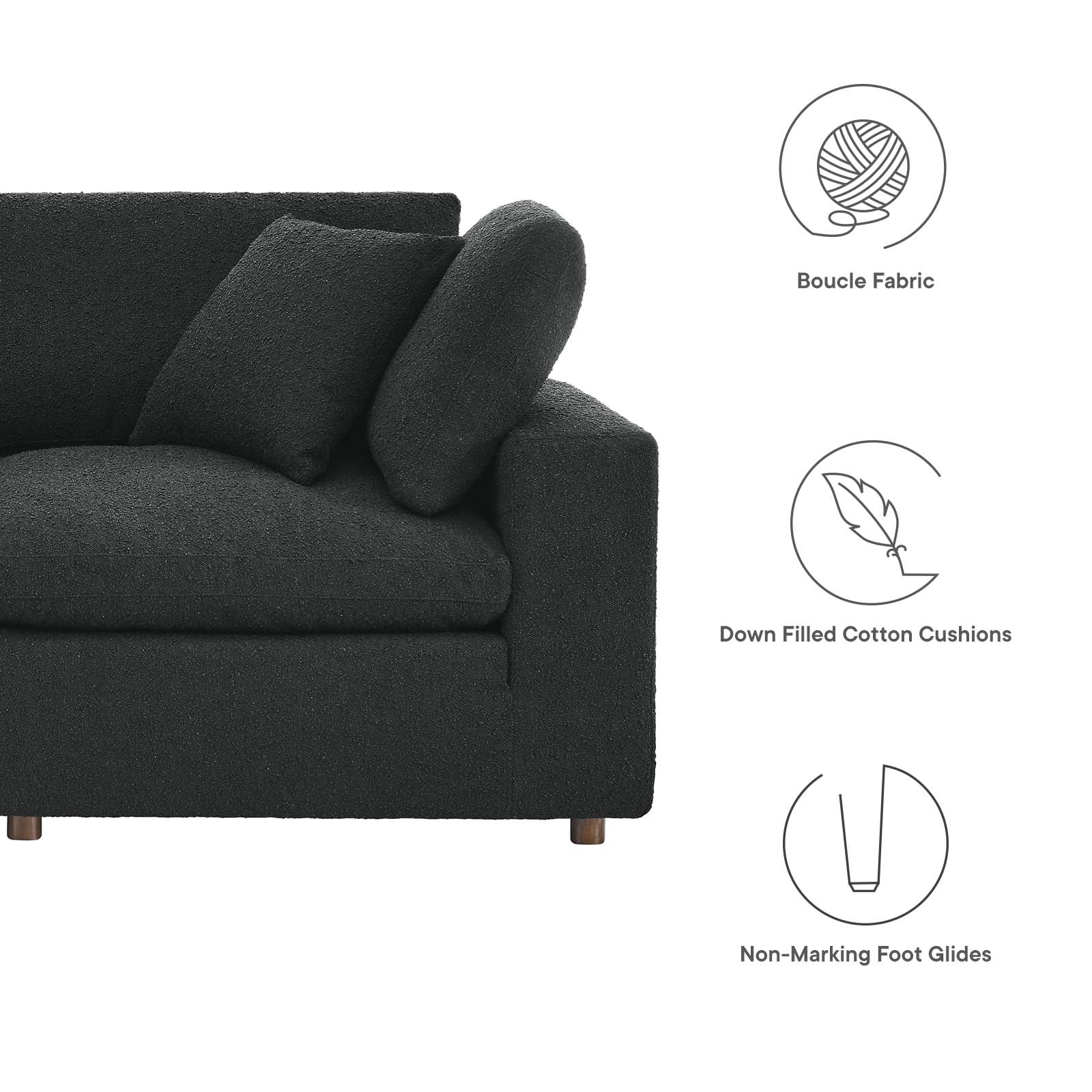 Commix Down Filled Overstuffed Boucle Fabric 3-Seater Sofa By Modway - EEI-6362 - Image 4