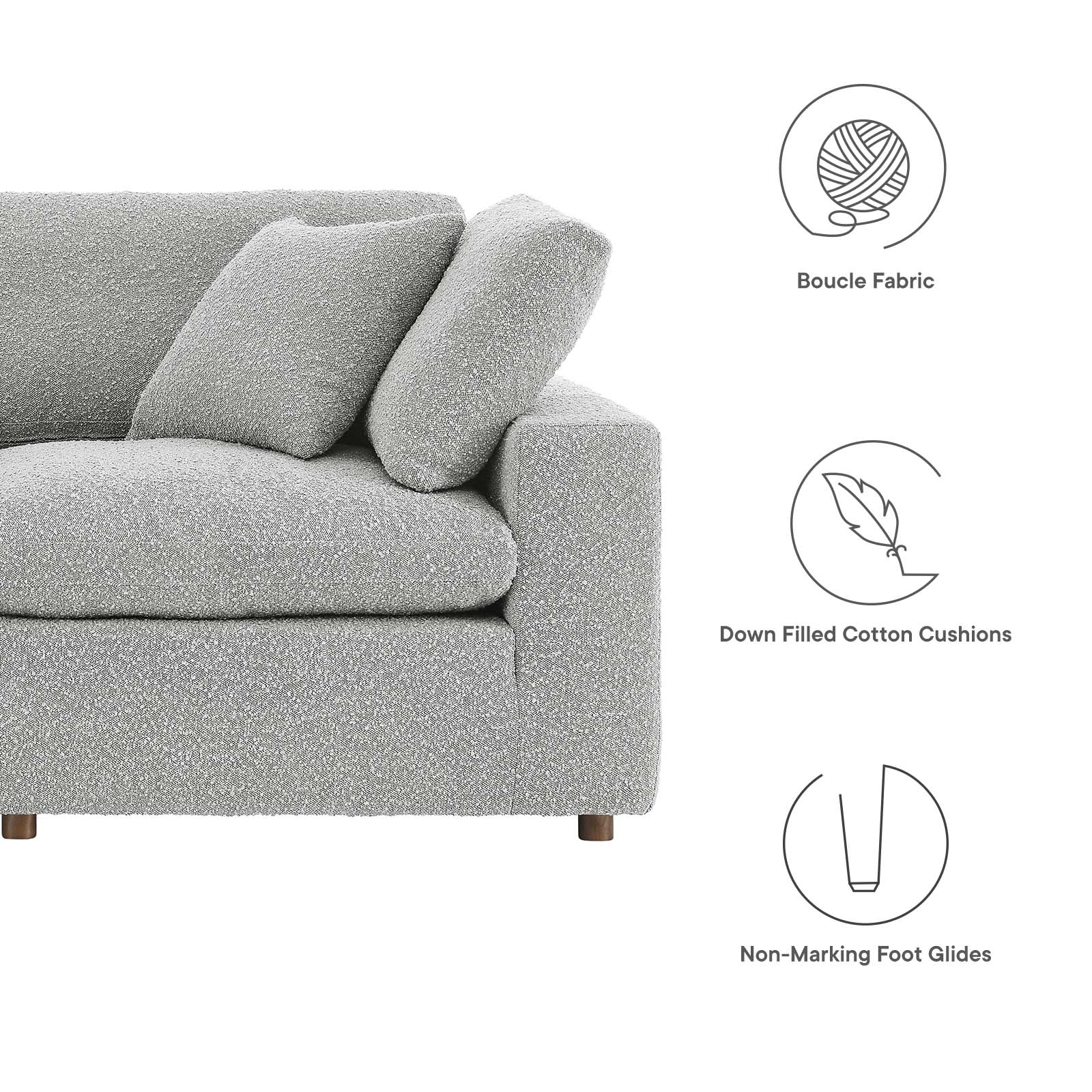Commix Down Filled Overstuffed Boucle Fabric 8-Piece Sectional Sofa By Modway - EEI-6371 - Image 13