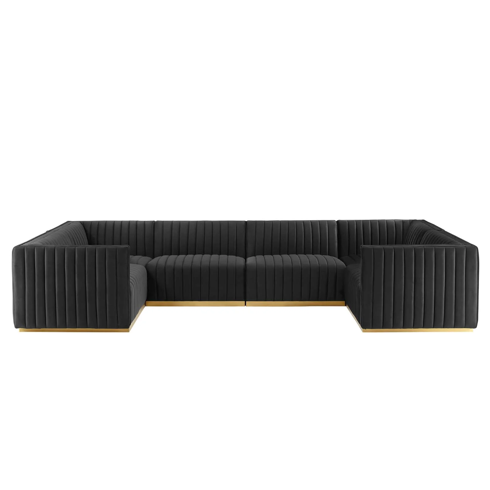Conjure Channel Tufted Performance Velvet 6-Piece U-Shaped Sectional By Modway - EEI-5851