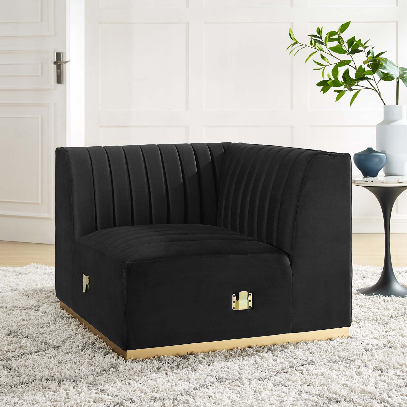 Conjure Channel Tufted Performance Velvet Left Corner Chair By Modway - EEI-5505