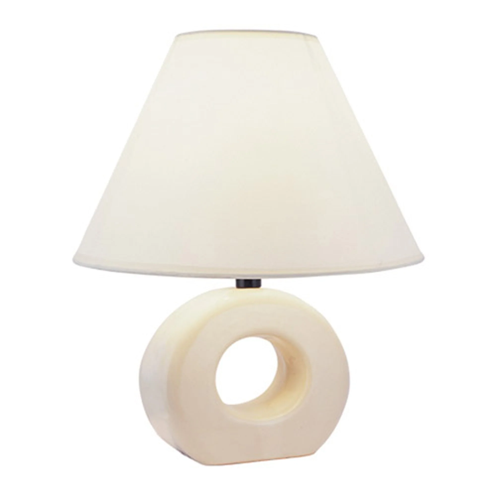 Contempo Geo Circle Beige Certamic Table Lamp By Homeroots