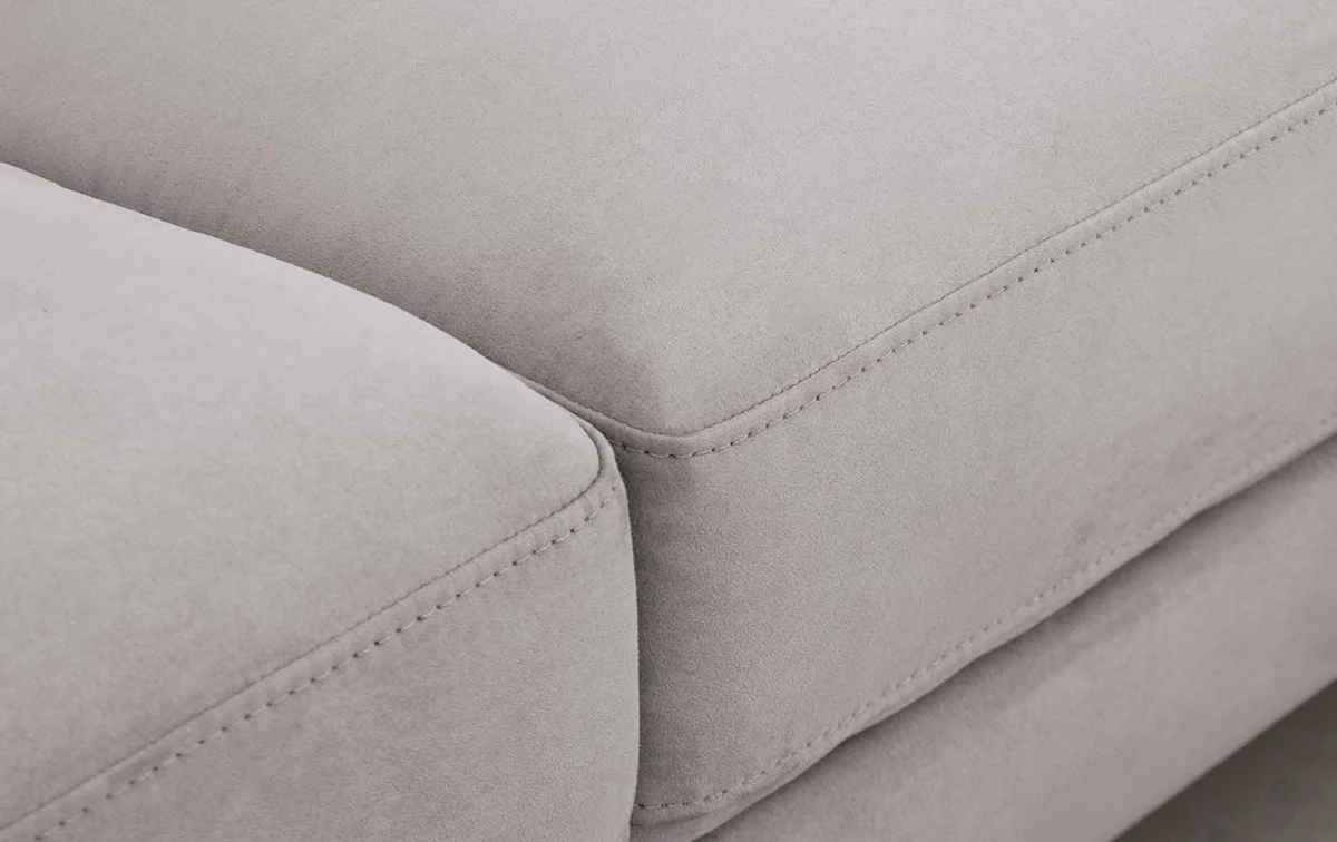 Contemporary Soft Gray Squared Edge Left Facing Sectional Sofa By Homeroots - Image 4
