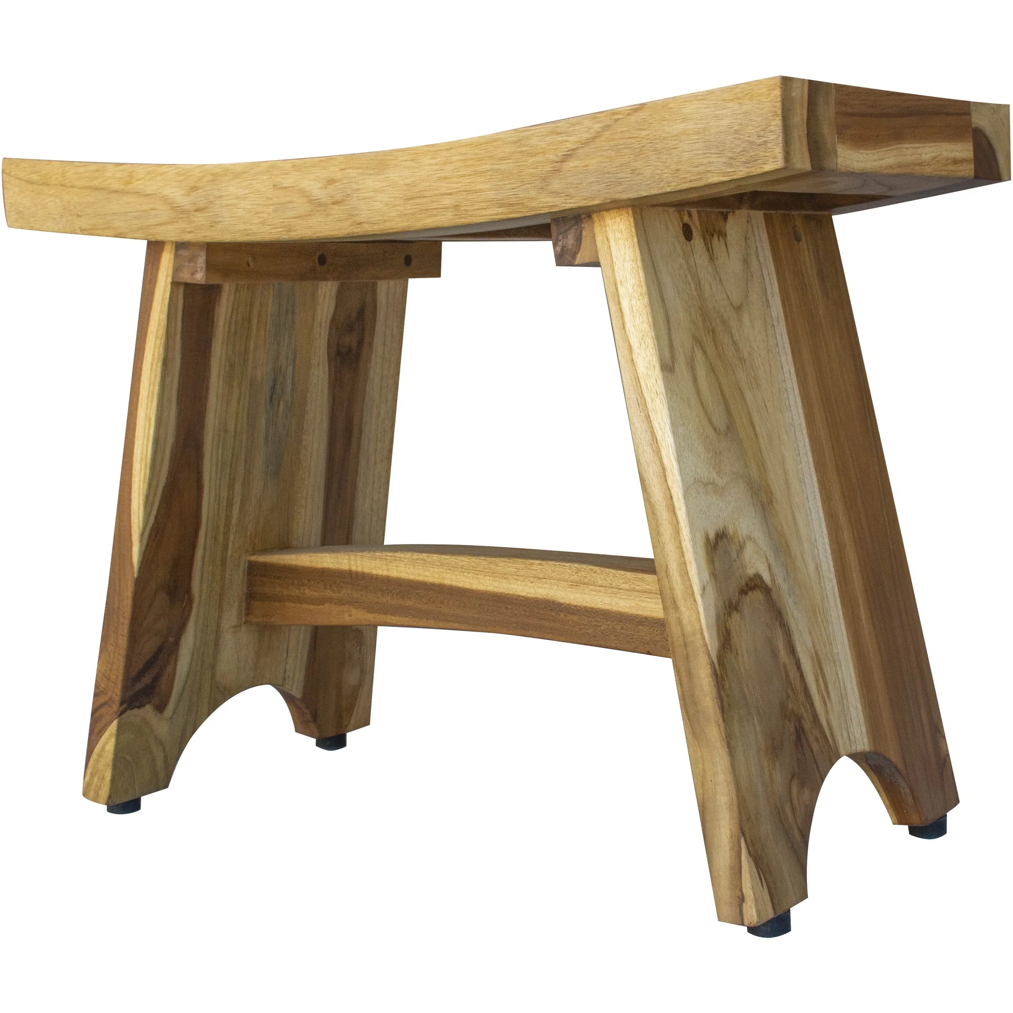 Contemporary Teak Outdoor Bench in Natural Finish By Homeroots
