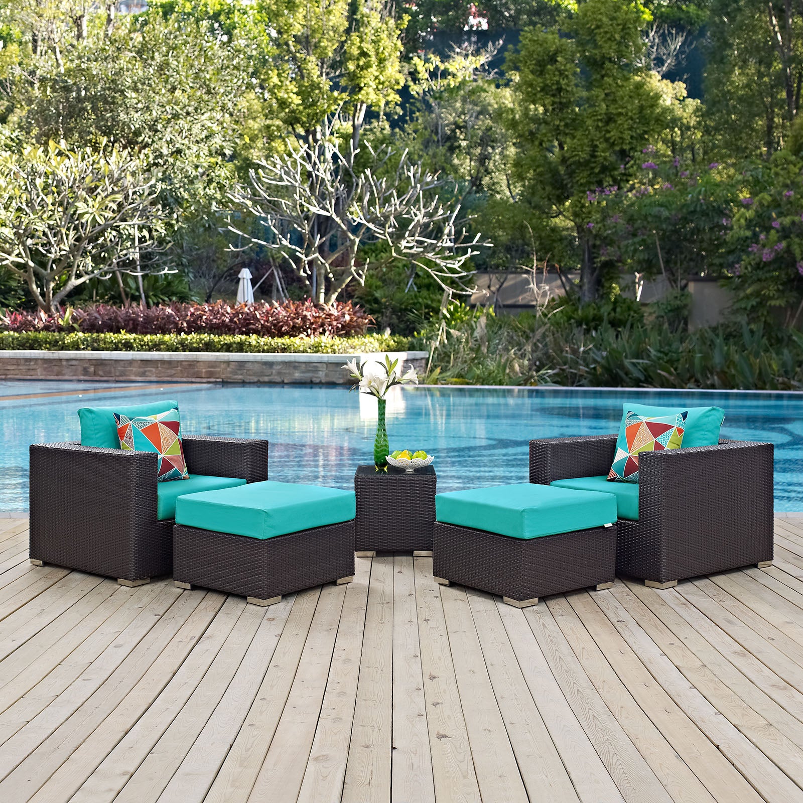 Convene 5 Piece Outdoor Patio Sectional Set By Modway - EEI-2366 - Image 31