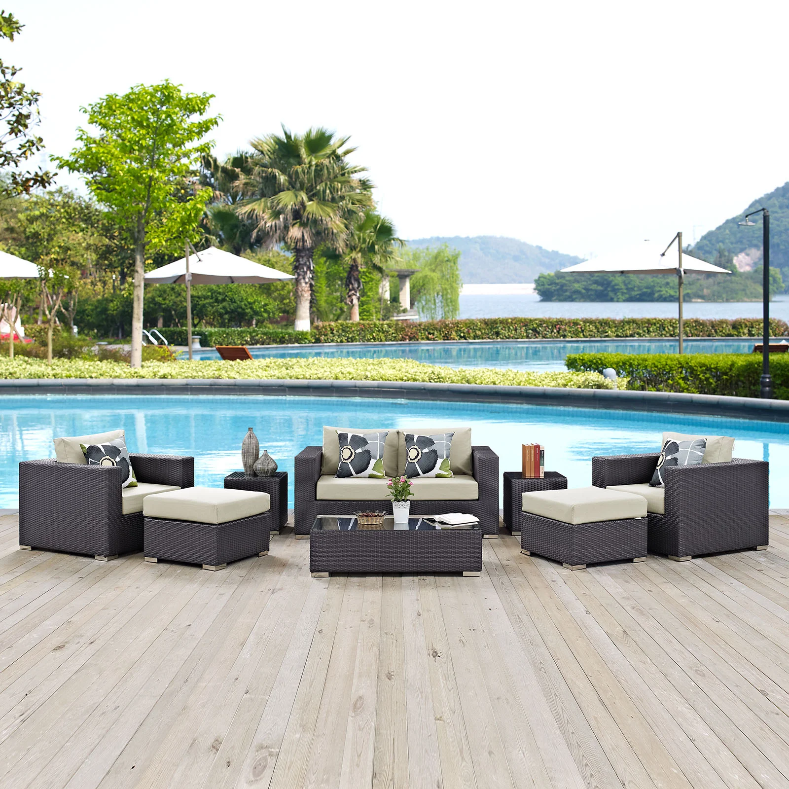 Convene 8 Piece Outdoor Patio Sofa Set By Modway - EEI-2352