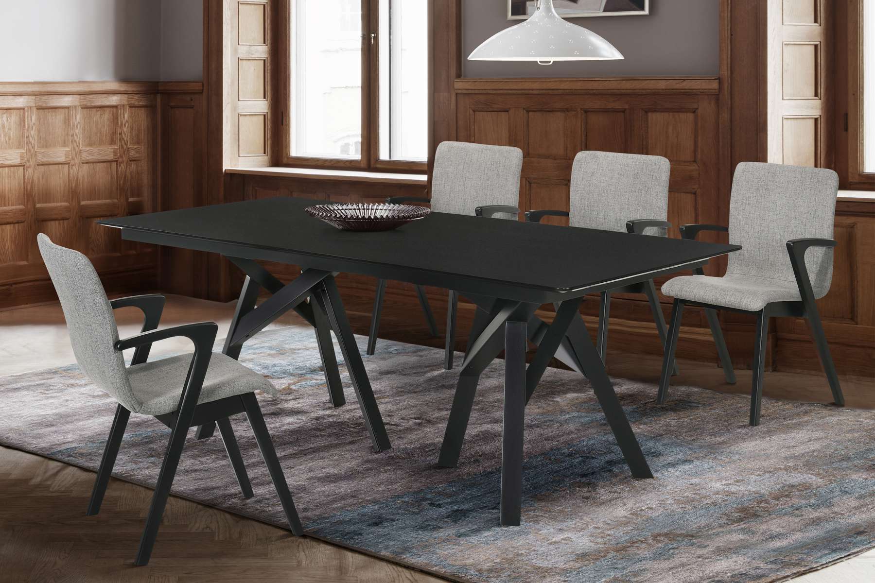 Cortina and Varde 5 Piece Black Rectangular Dining Set By Armen Living