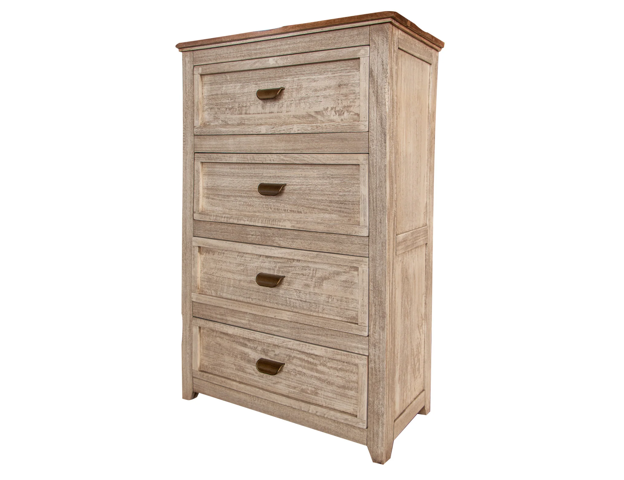 Cream Solid Wood Four Drawer Chest By Homeroots