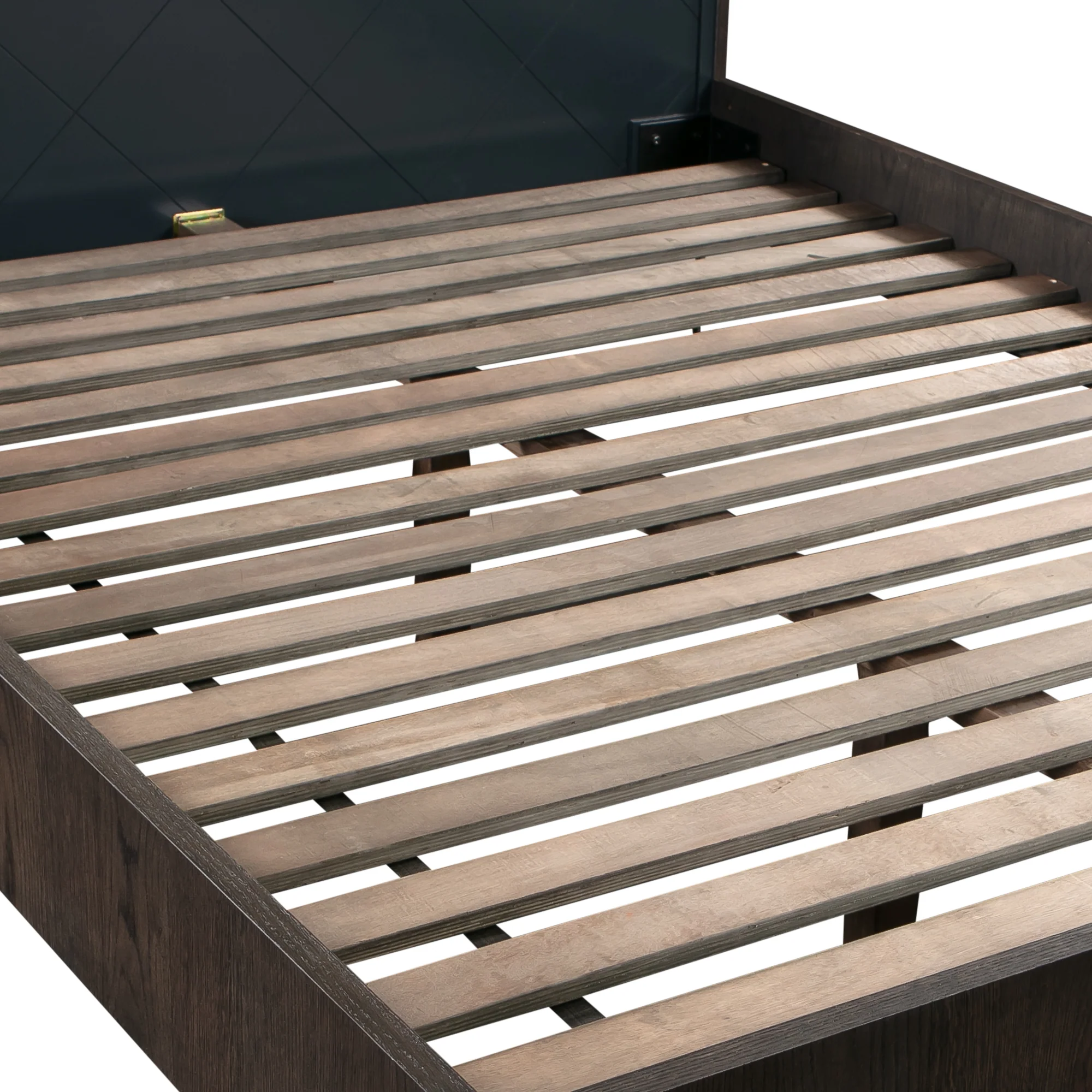 Cross Solid Oak and Metal King Platform Bed Frame By Armen Living - Image 6