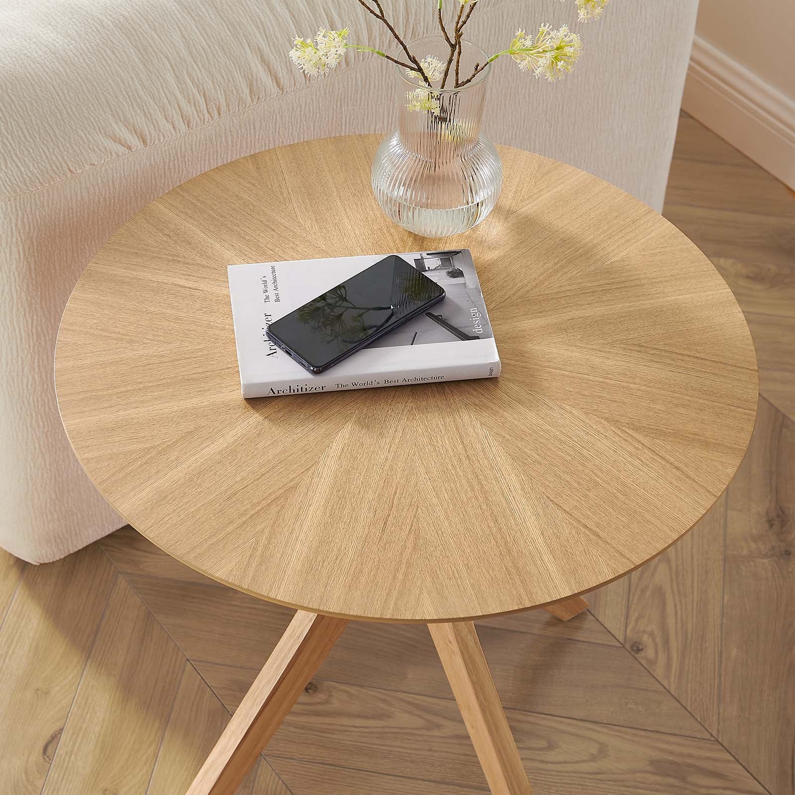 Crossroads 24” Round Wood Side Table By Modway - EEI-6558