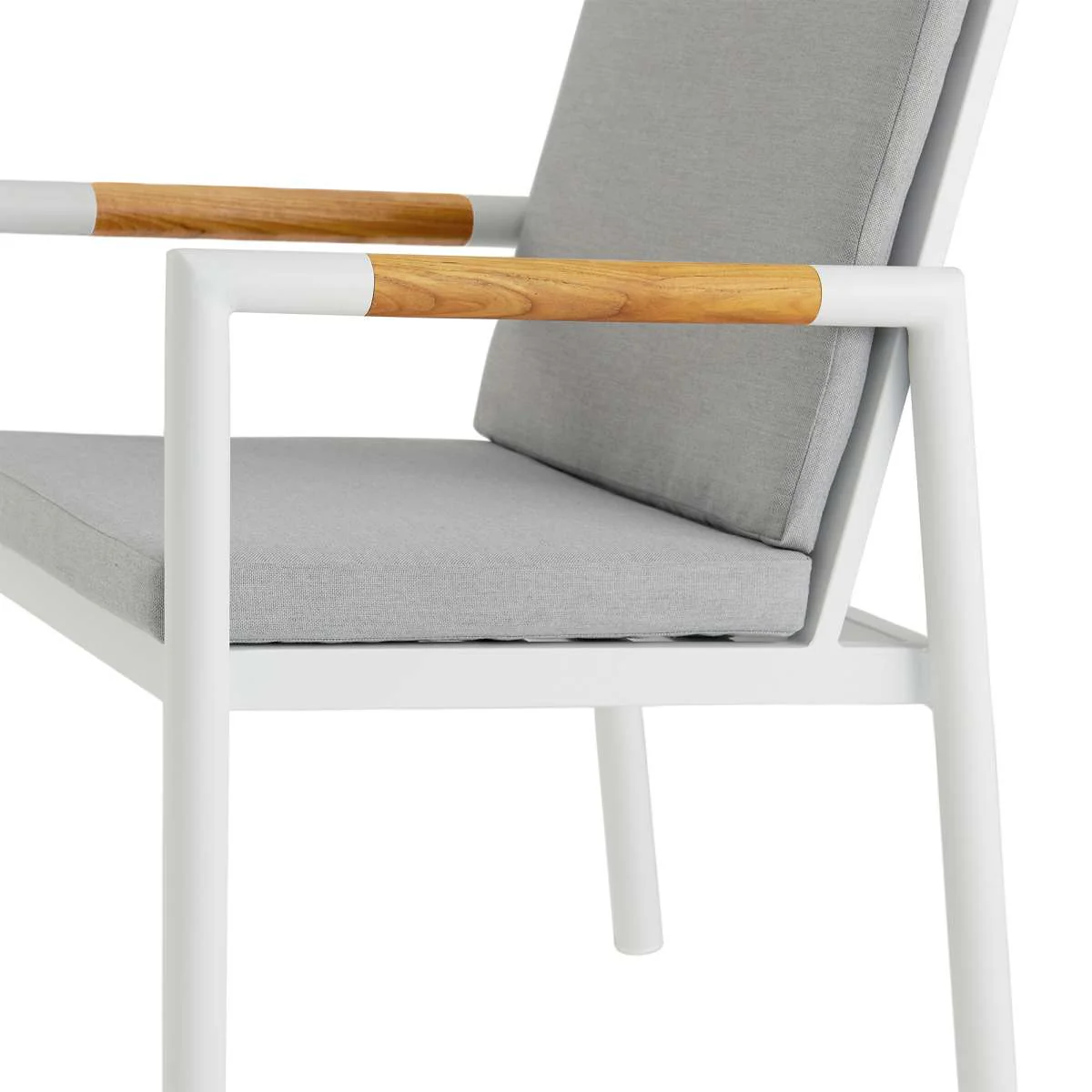 Crown Black Aluminum and Teak Outdoor Dining Chair with Dark Gray Fabric - Set of 2 By Armen Living - Image 11