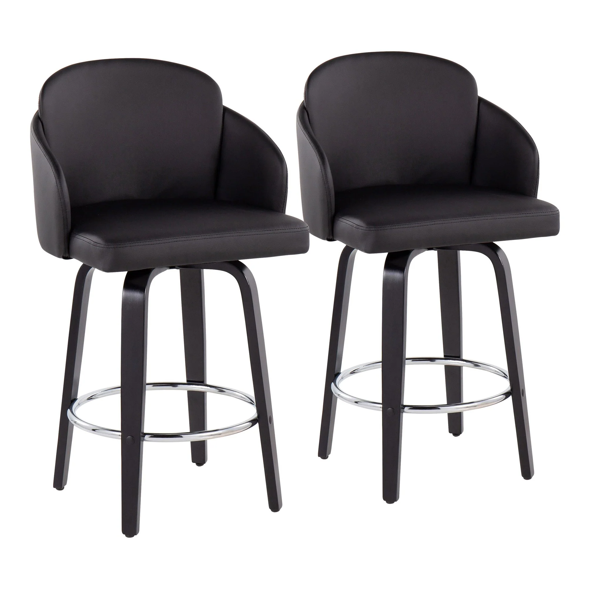 Dahlia Counter Stool - Set of 2 Black By LumiSource - B26-DAHLIA-R2 BKPUBK2