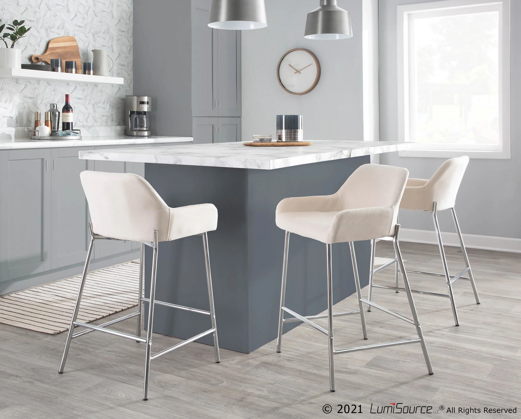 Daniella Fixed-Height Counter Stool - Set of 2 By LumiSource - B24-DNLA2 CHRMCR2 - Image 2