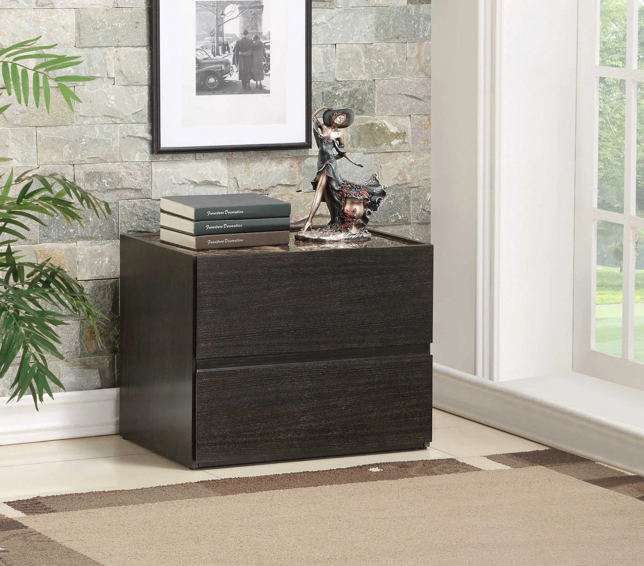 Dark Expresso Mdf Nightstand By Homeroots