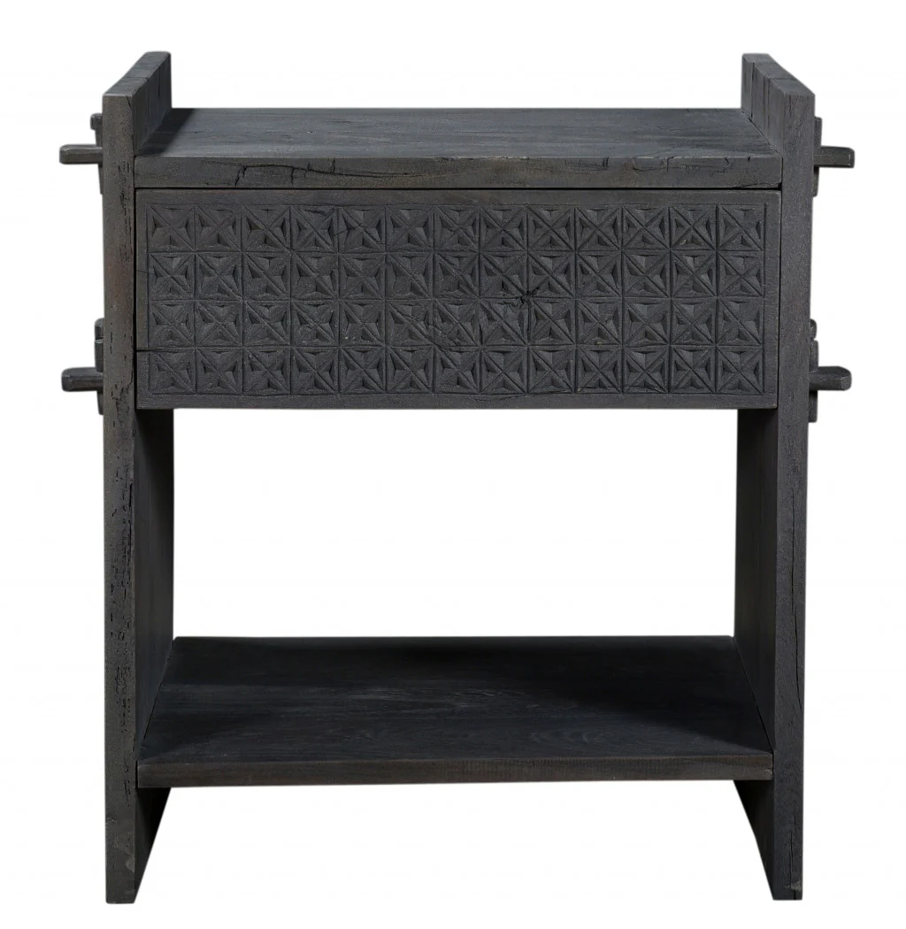 Dark Gray One Drawer Nightstand By Homeroots